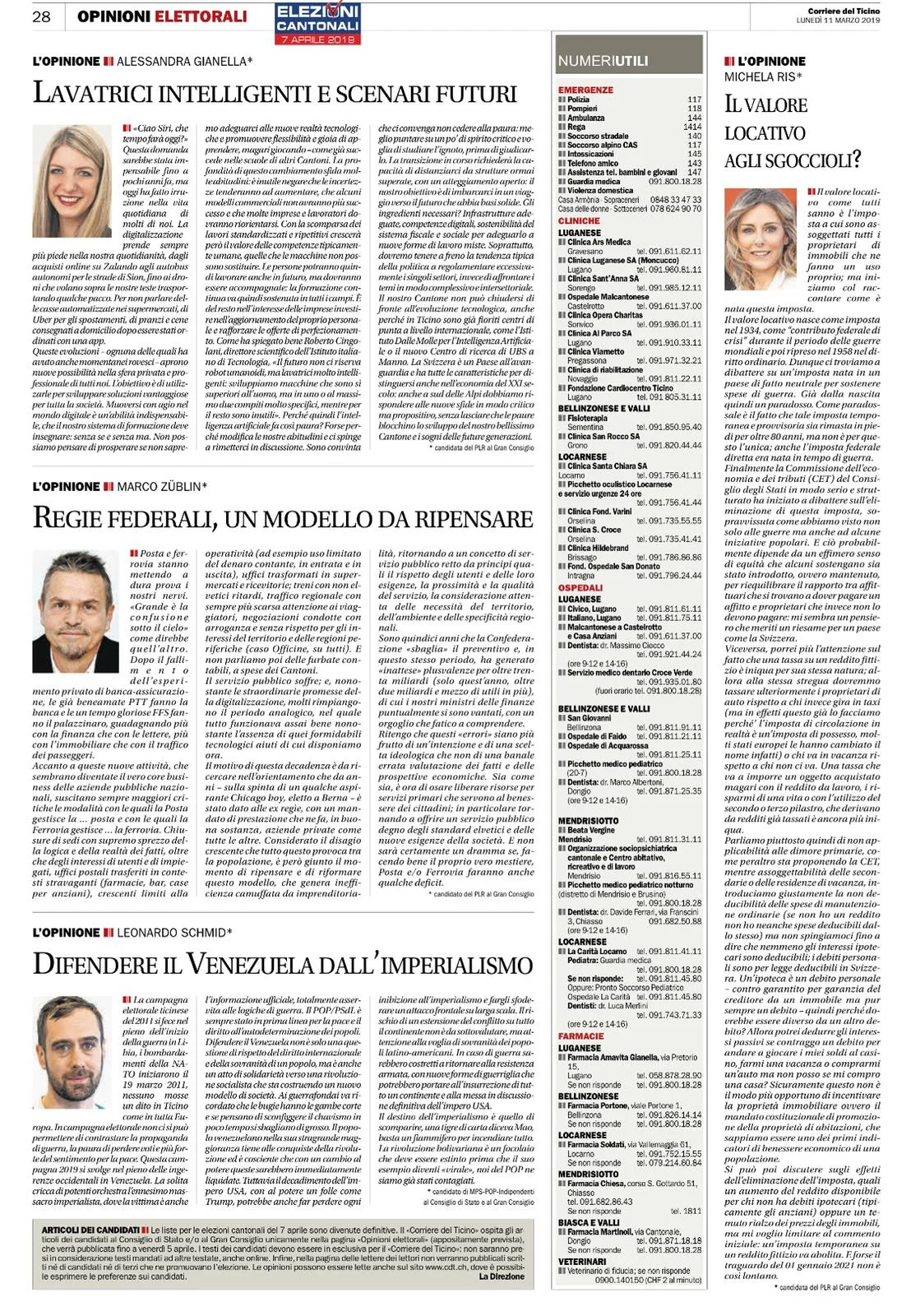 Il valore locativo agli sgoccioli? (CDT, 11.03.2019)