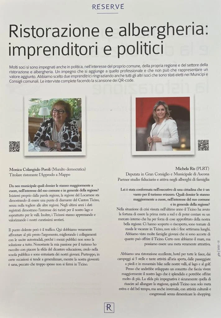 Réservé Magazine: Ristorazione e albergheria: imprenditori e politici - Luglio 2021