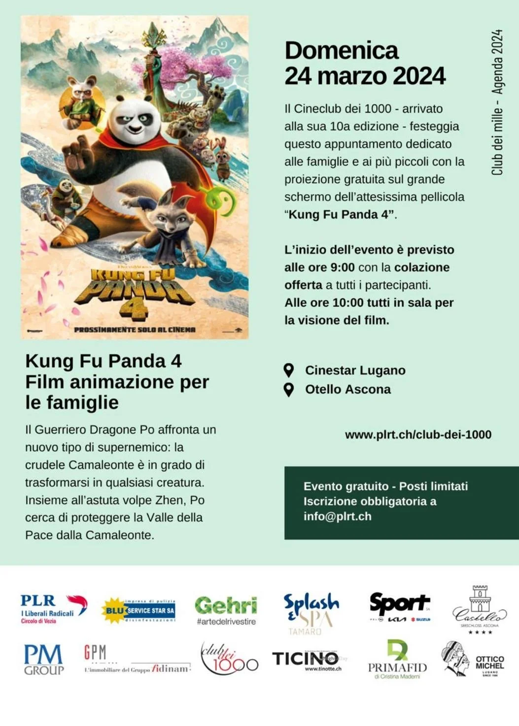 Kung Fu Panda 4 - Film gratuito per le famiglie al Cinema Otello