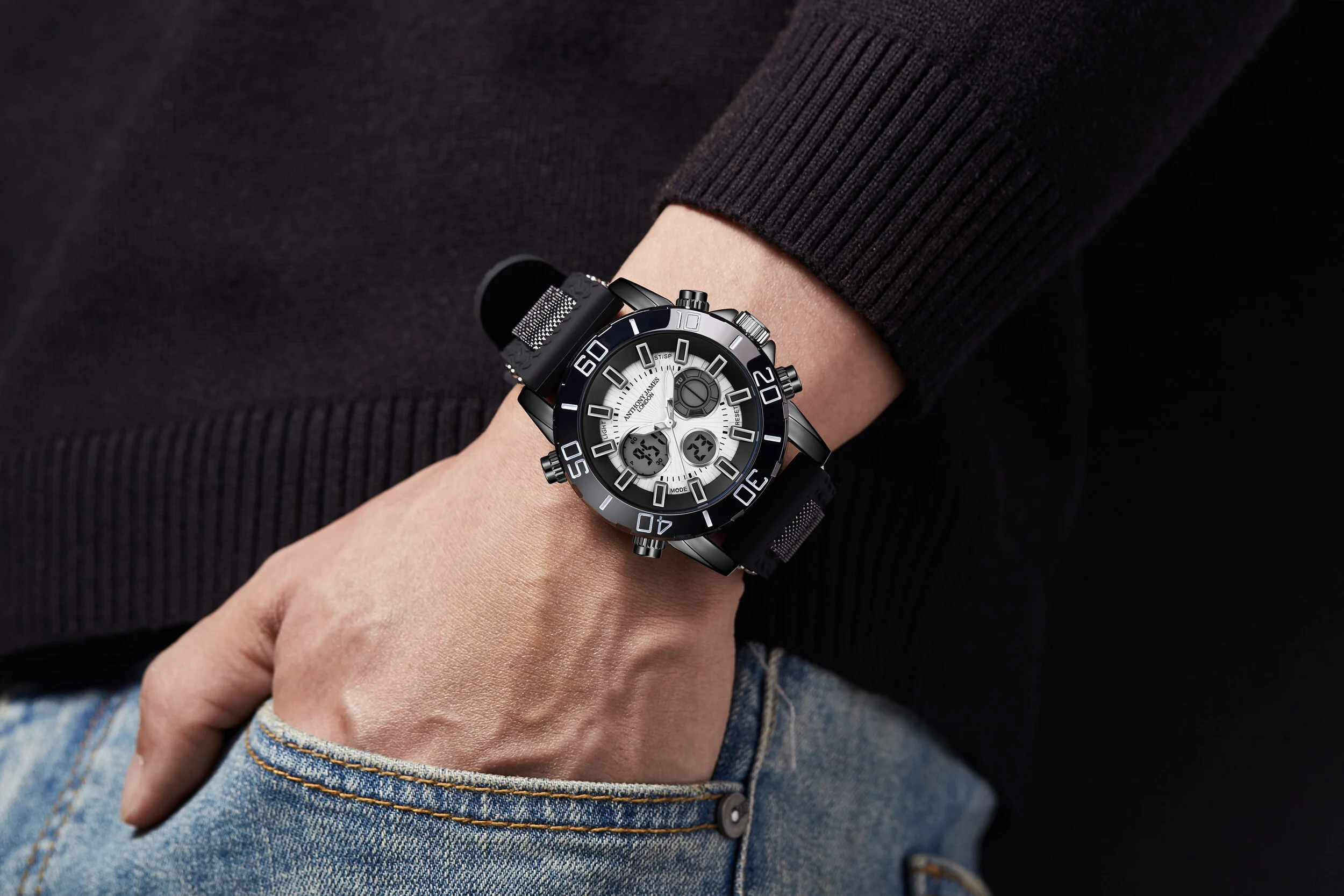 Anthony james discount men's skeleton watch