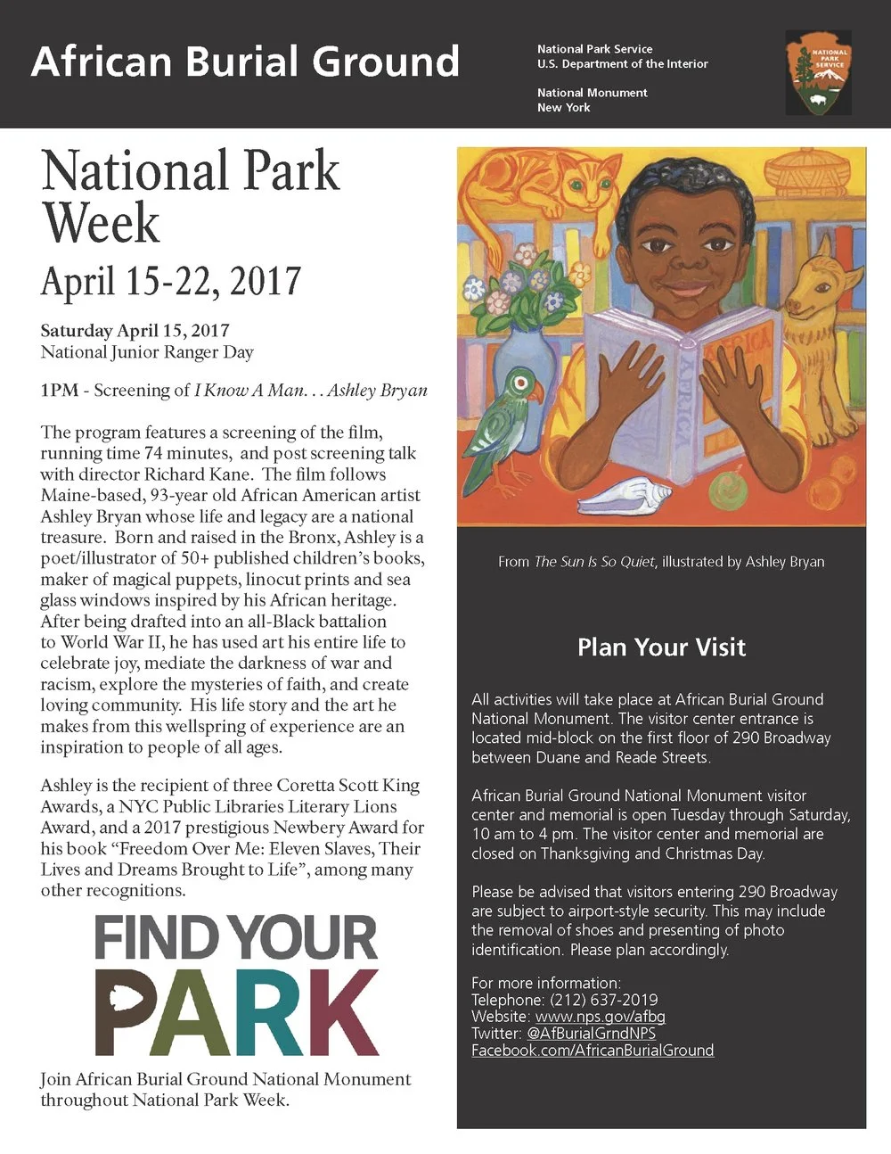 African Burial Ground, National Park Service Screening, New York City.