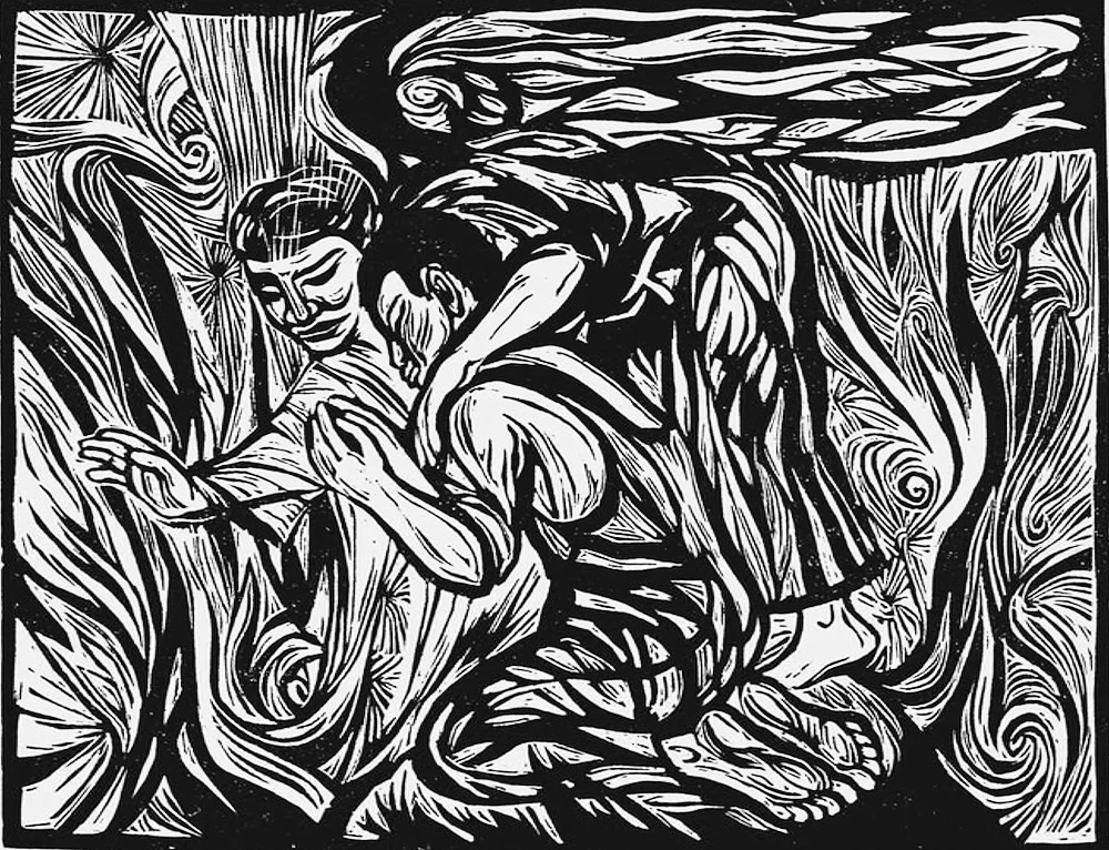 My Lord What a Morning , linocut by Ashley Bryan