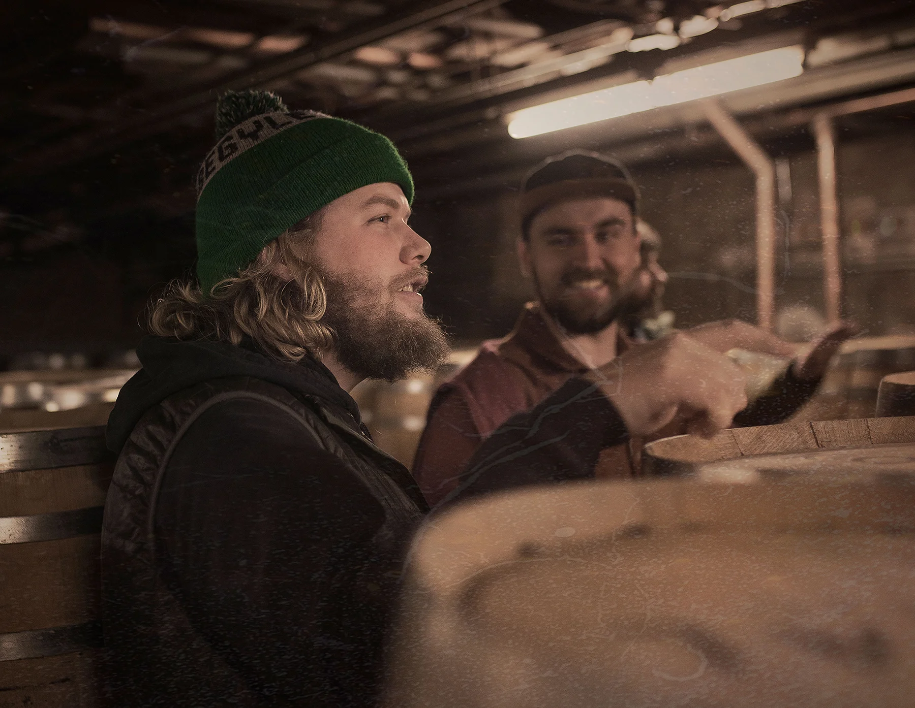 Begyle Owner Kevin Cary hunting for barrels at KOVAL Distiller last Spring.