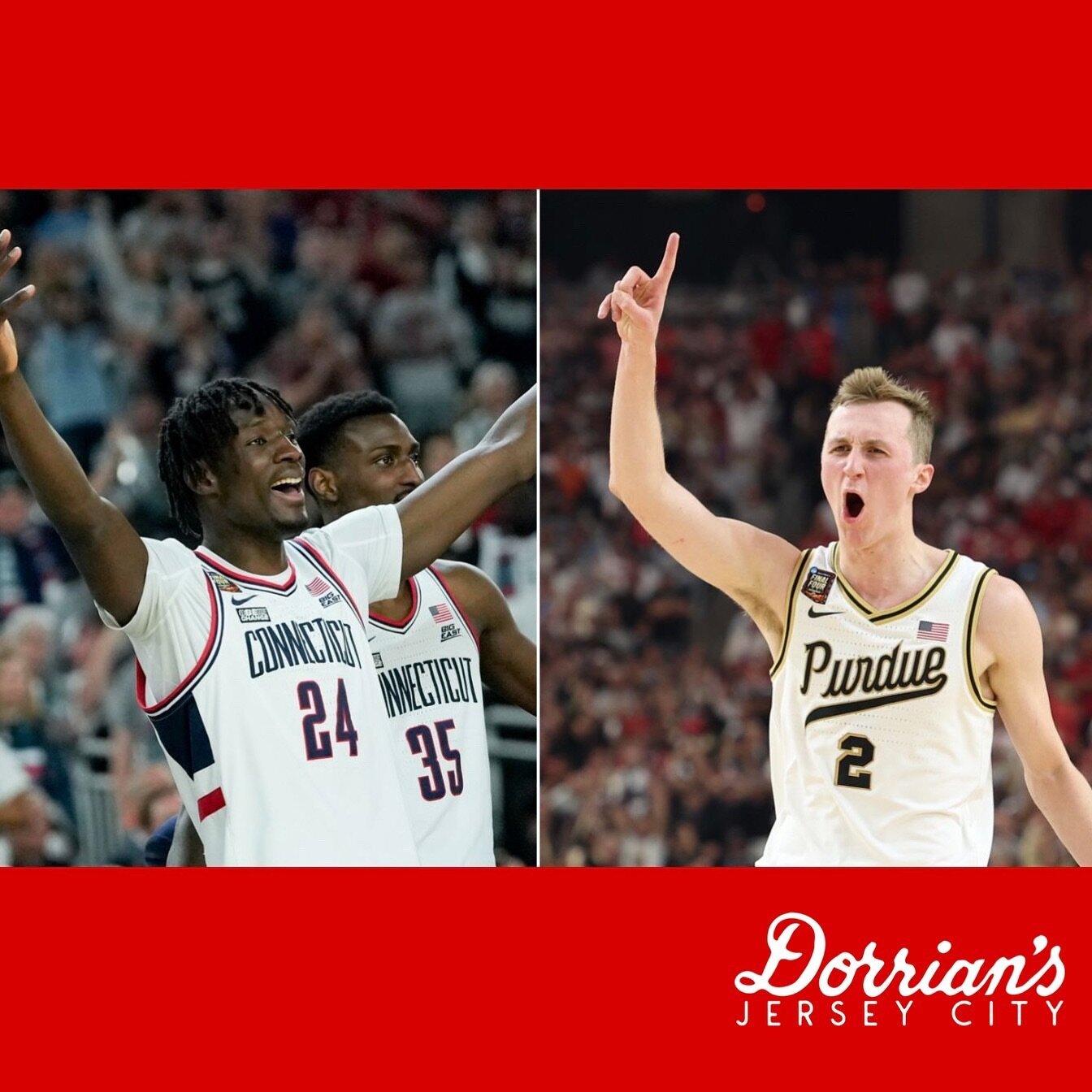 UConn v Purdue Monday 9:20pm. Reservations and walk-ins welcome. We&rsquo;ll be serving your favorite dishes and drinks check out our menu online.