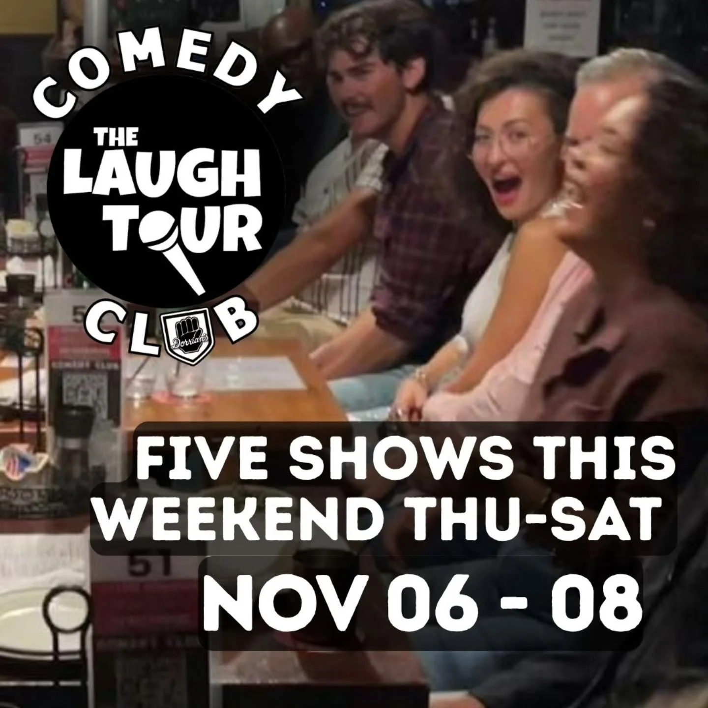 New week, new laughs! 🎤 Shows Thu&ndash;Sat in Jersey City &mdash; minutes from Hoboken, Bayonne &amp; Staten Island 🚗 $5 garage parking / avoid NYC congestion pricing! 🎟 TheLaughTour.com

**5 shows! Thurs NOV 06 at 845, Fri NOV 07 at 730 &amp; 94