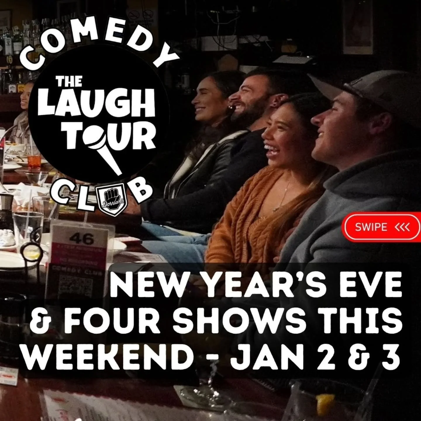 New week, new laughs! 🎤 Shows Fri&ndash;Sat in Jersey City &mdash; minutes from Hoboken, Bayonne &amp; Staten Island 🚗 $5 garage parking / avoid NYC congestion pricing! 🎟 TheLaughTour.com

**6 shows! Wed DEC 31 NEW YEARS EVE at 8 &amp; 1030, Fri J