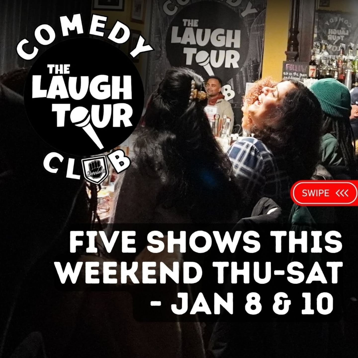 New week, new laughs! 🎤 Shows Fri&ndash;Sat in Jersey City &mdash; minutes from Hoboken, Bayonne &amp; Staten Island 🚗 $5 garage parking / avoid NYC congestion pricing! 🎟 TheLaughTour.com

**5 shows! Thurs JAN 08 at 845, Fri JAN 09 at 730 &amp; 94
