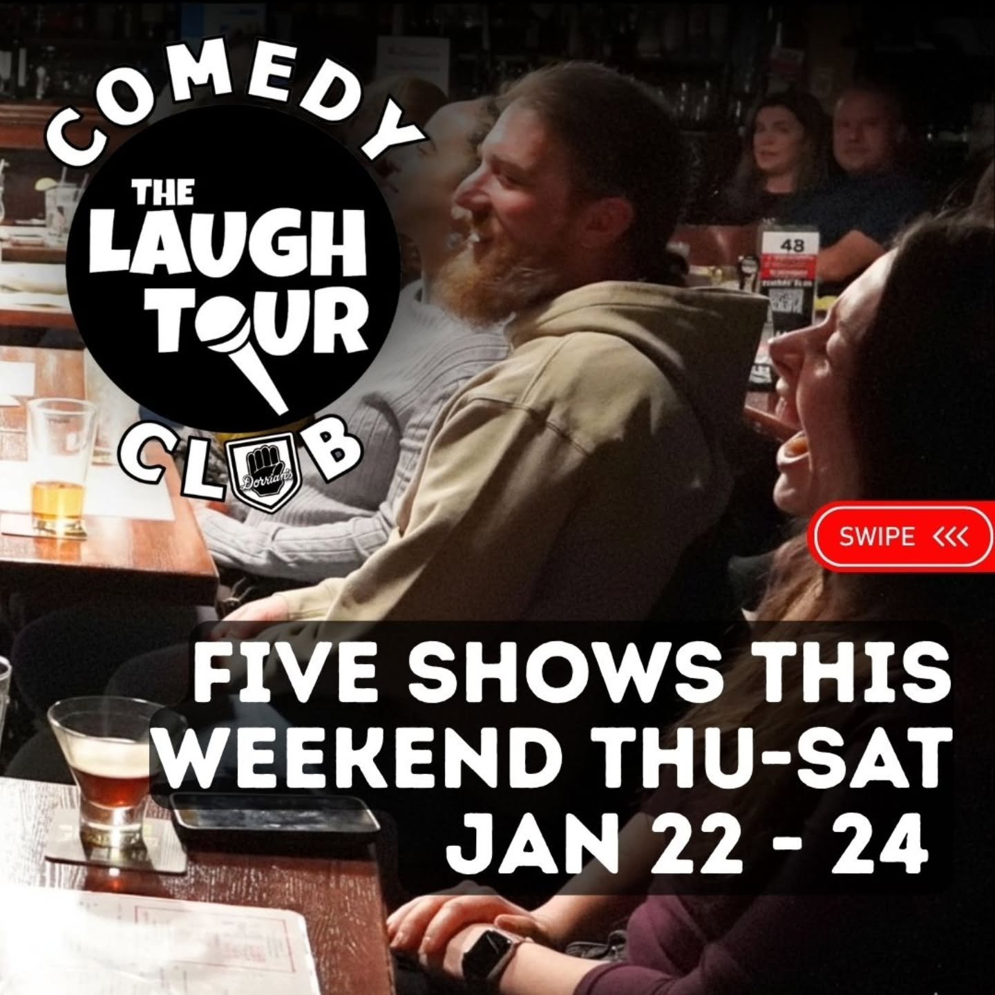New week, new laughs! 🎤 Shows Thurs-Fri&ndash;Sat in Jersey City &mdash; minutes from Hoboken, Bayonne &amp; Staten Island 🚗 $5 garage parking / avoid NYC congestion pricing! 🎟 TheLaughTour.com

**5 shows! Thurs JAN 22 at 845, Fri JAN 23 at 730 &a