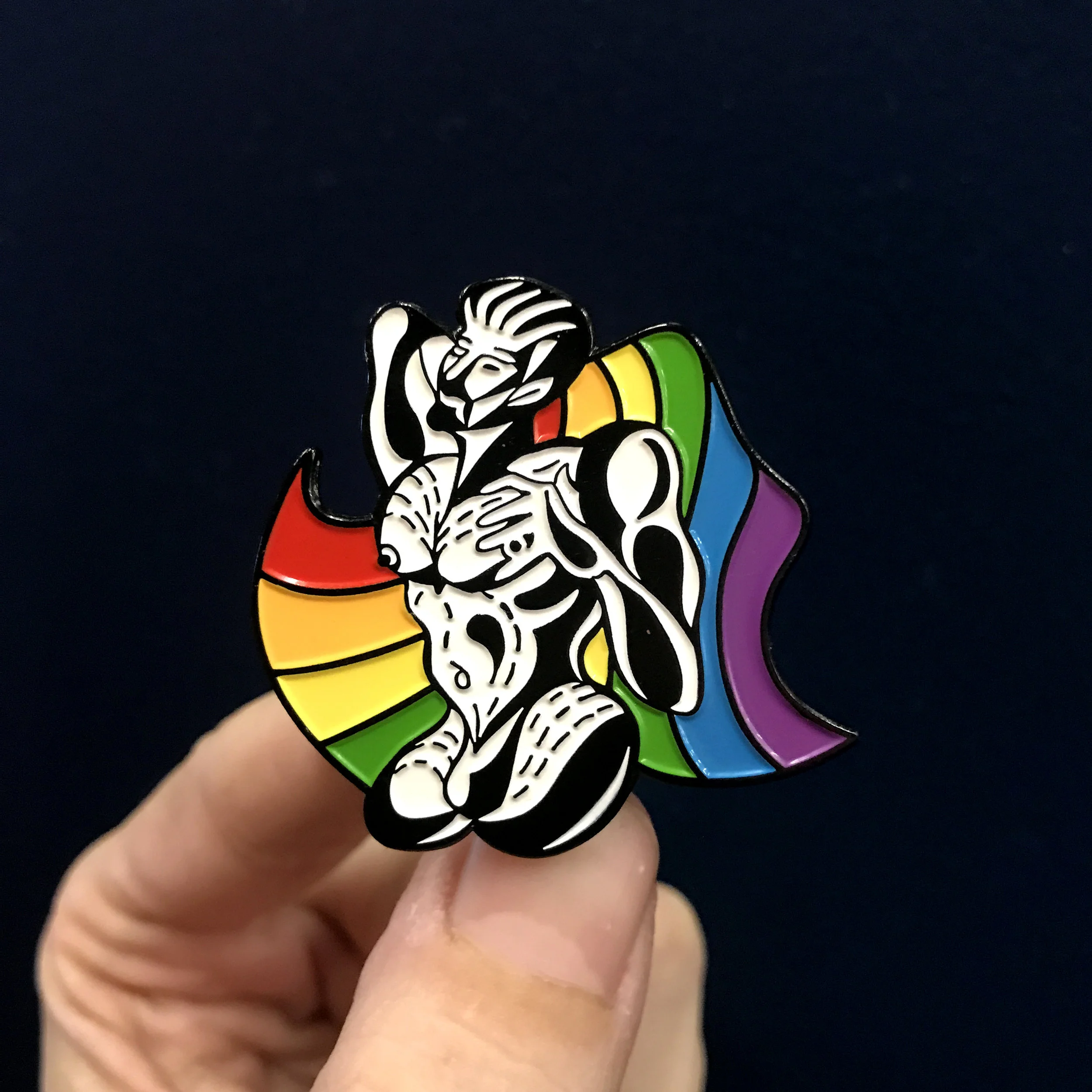 Tristor Blue Rainbow Flag Pin