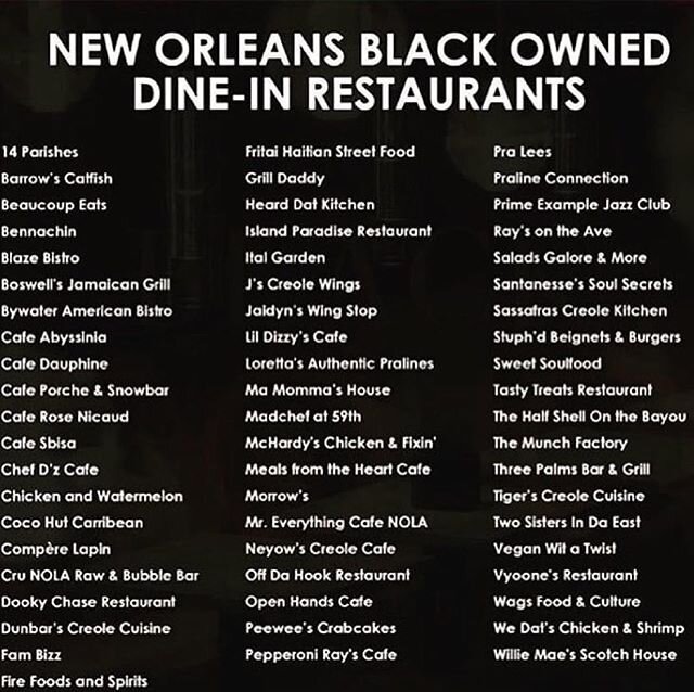 #BlackOutTuesday #nolablackownedbusiness #nolaeats #nolaopen #nolatakeout #cityofyes &bull; Repost @mayorcantrell. Repost @bigeasymagazine &bull; #Tag a business @whereblacknolaeats #whereblacknolaeats