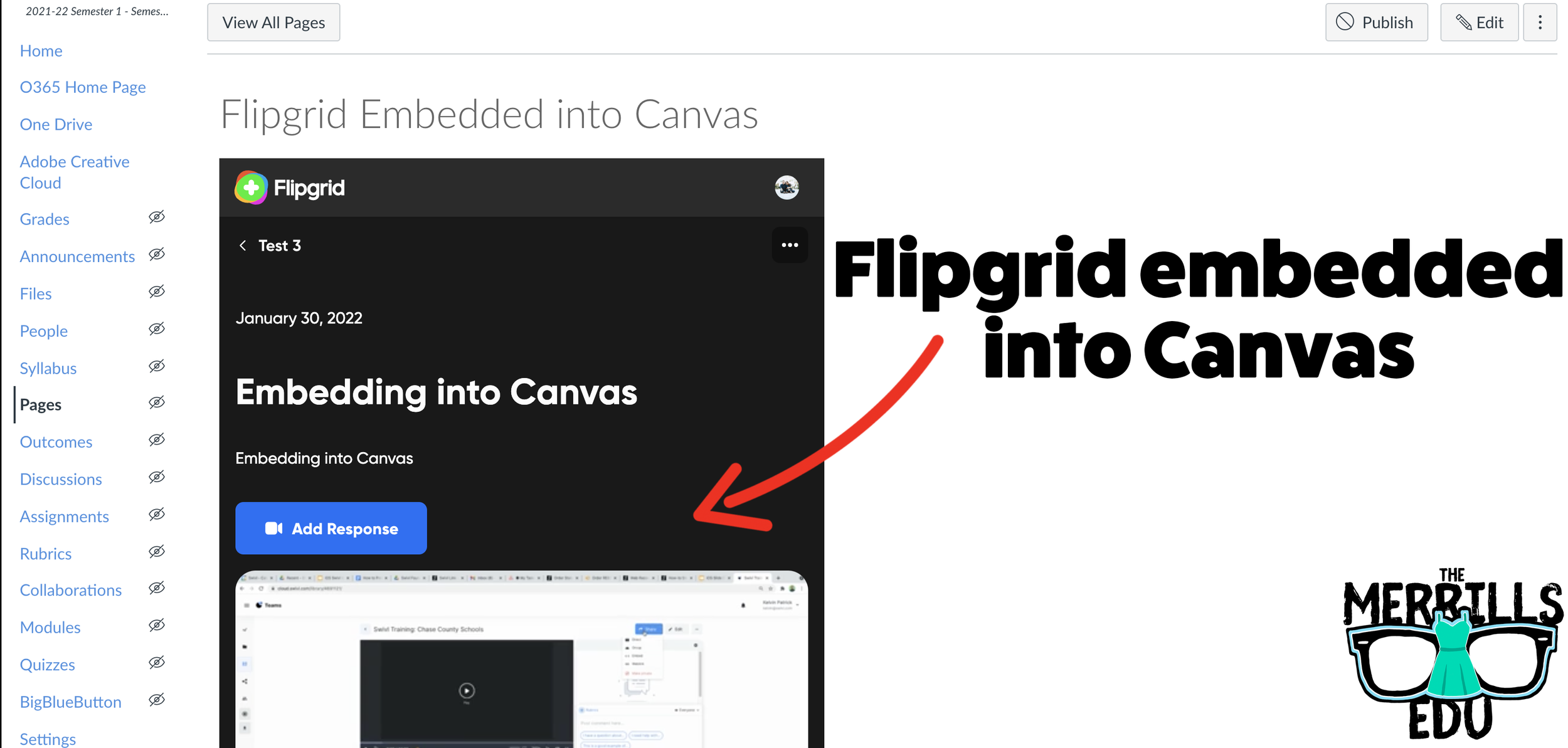 Flipgrid embedded into Canvas