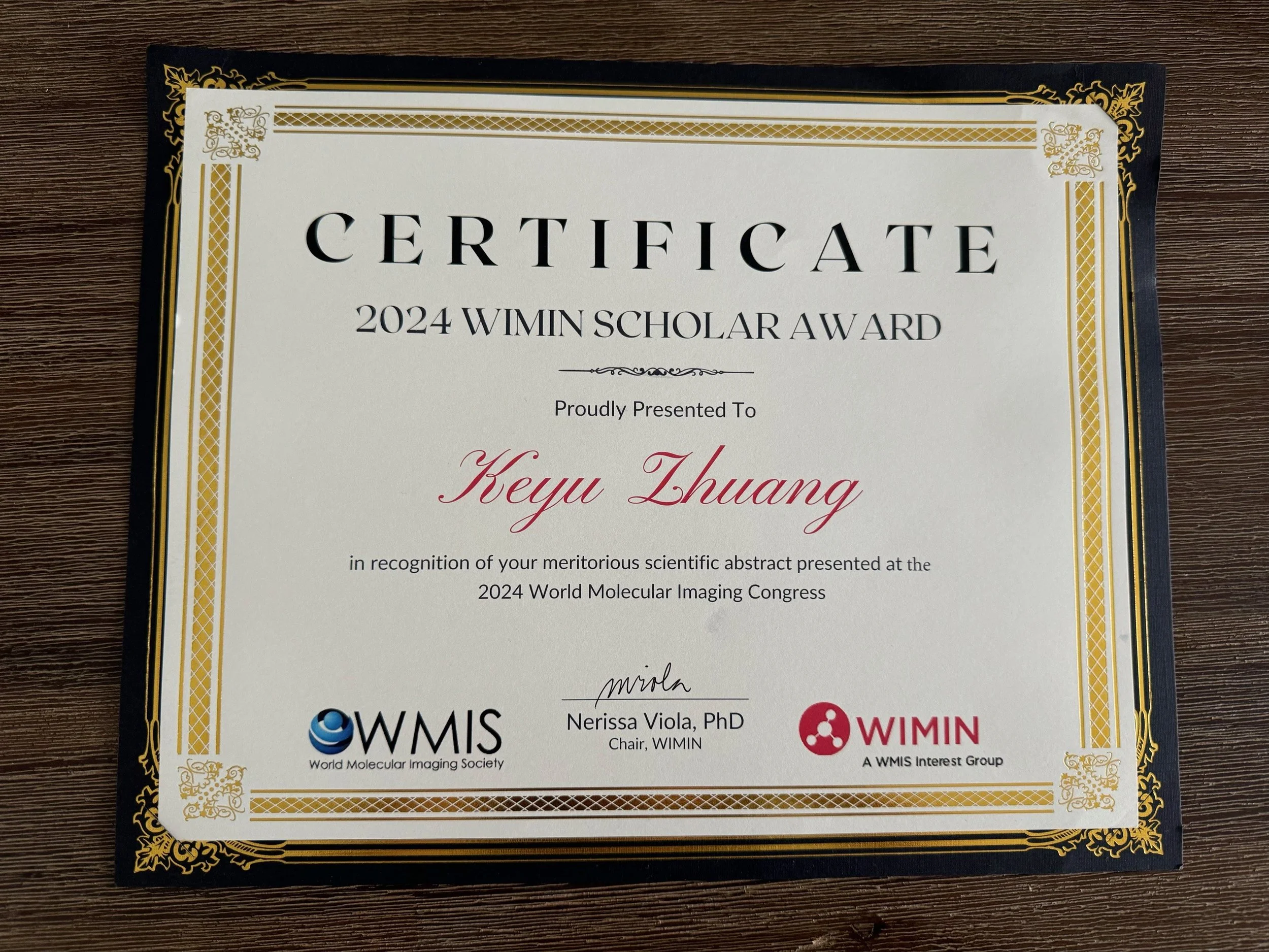 2024 ISMRM: Keyu Zhuang's third award