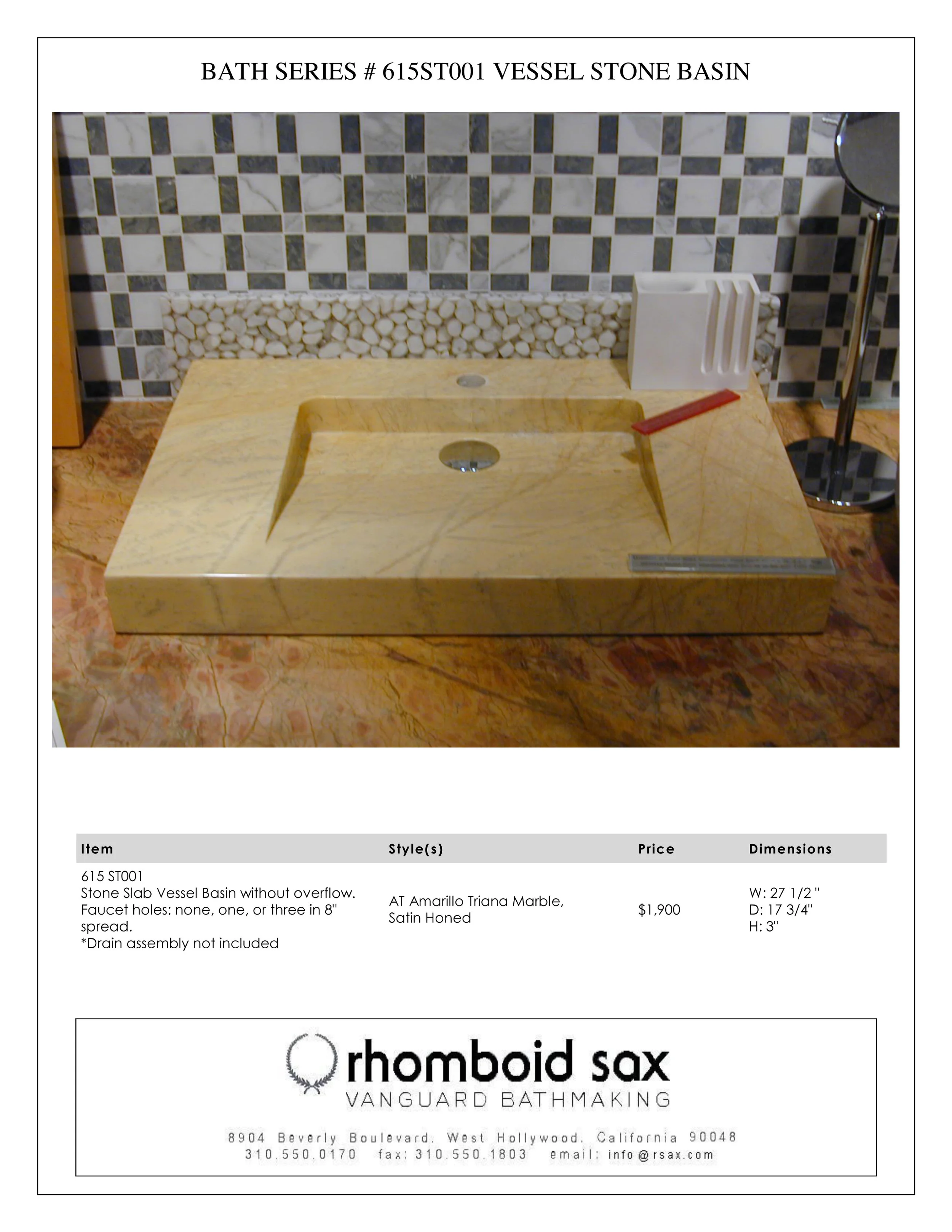 LACAVA countertop basin image 2, 70 w x 45 deep x 7,5cm high, Getty Villa Marble-1.jpg