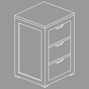 Extone bath or bedroom suite cabinet storage with 3 drawers, 35 w x 35 deep x 77cm high, Dark Walnut.gif