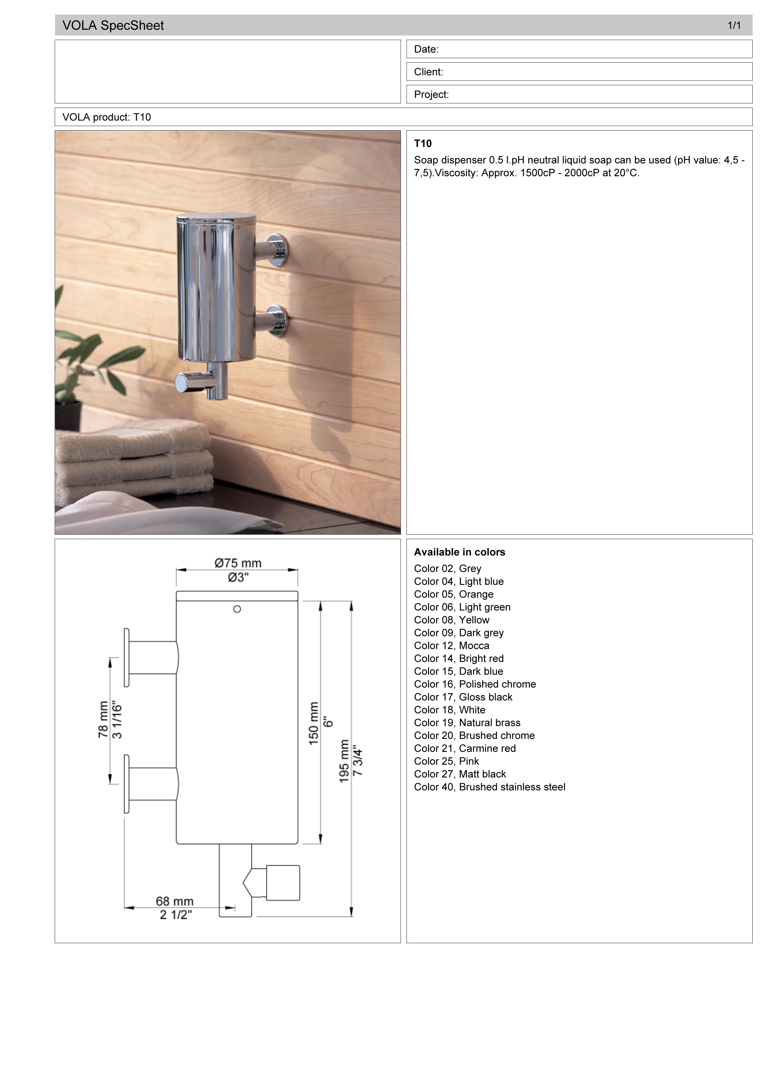 Vola T10.16 wall mount soap dispenser spec sheet.jpg