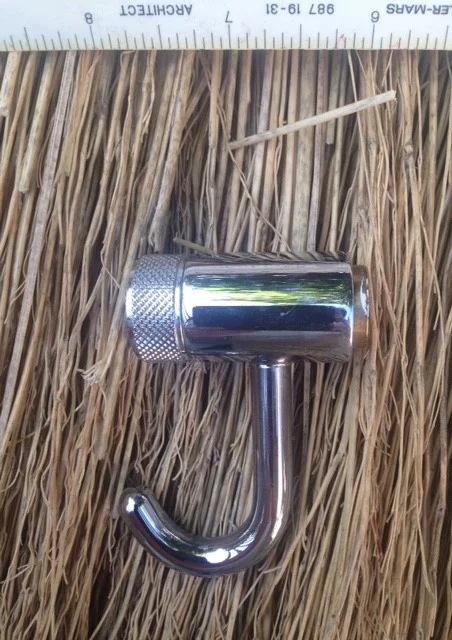 Italian robe hook, dia 2,2 x 2,5 proj. x 6,5 tall, PC.jpg