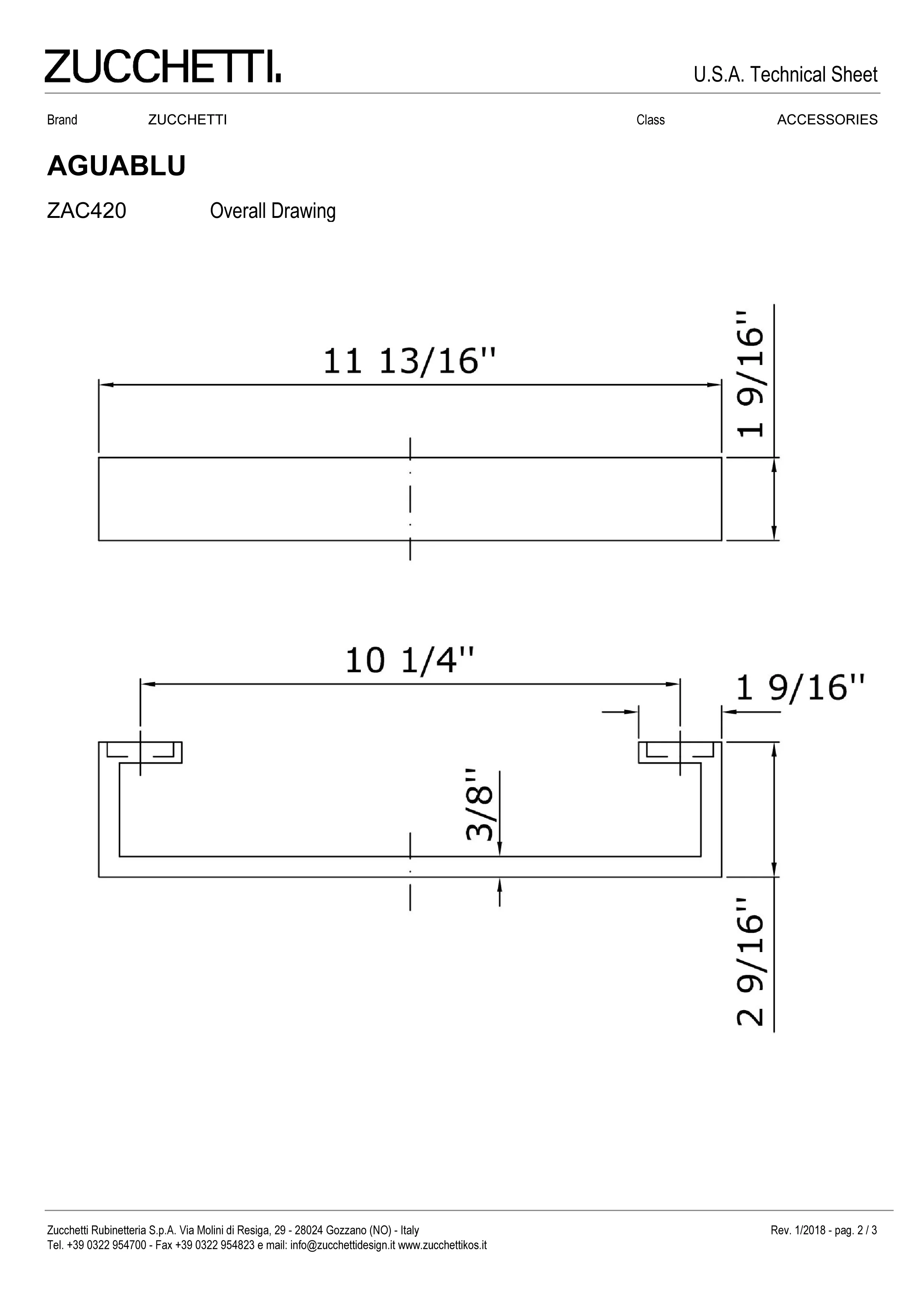 Zuchetti Aquablu towel rail, 30 w x 6,5 projection x 4cm tall, PC-2.jpg