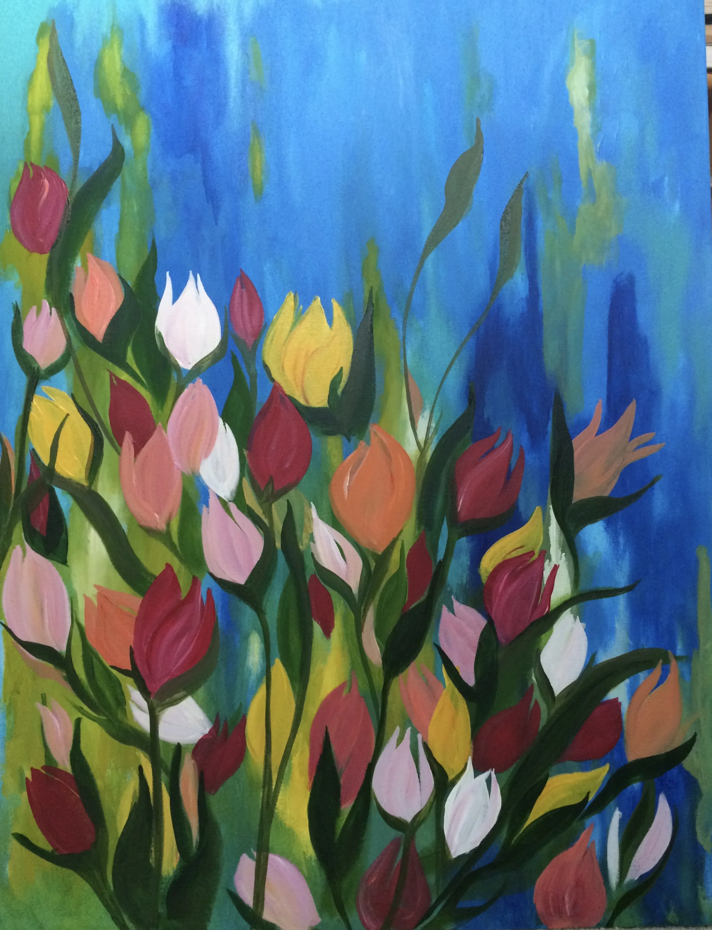 Rain of Tulips in  the Spring 