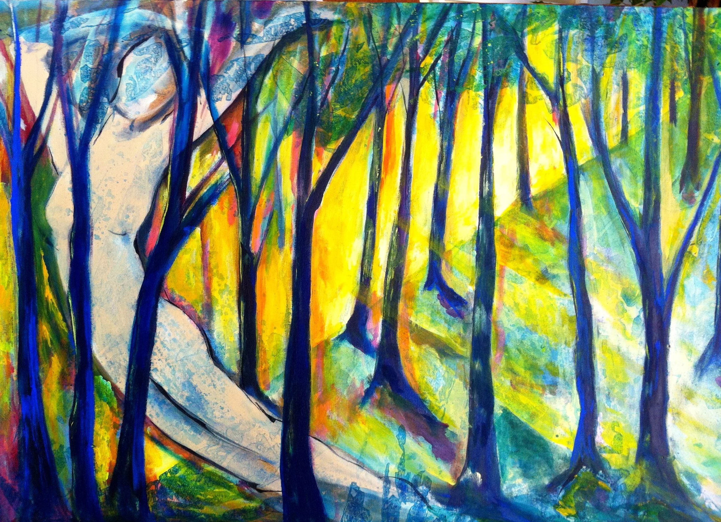 B acrylic forest  fawn.JPG