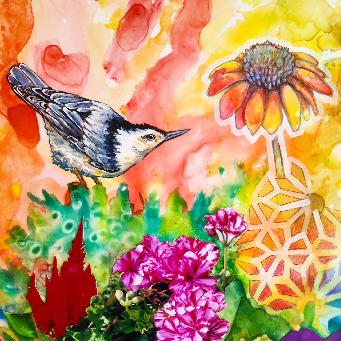 A detail of a larger painting I'll have at the DECA Art Fair this weekend! It just got framed today. You'll have to come visit me in person if you want to see the full painting! π It's on Saturday from 10-6 and Sunday from 10-5 at East Lynn Park. π