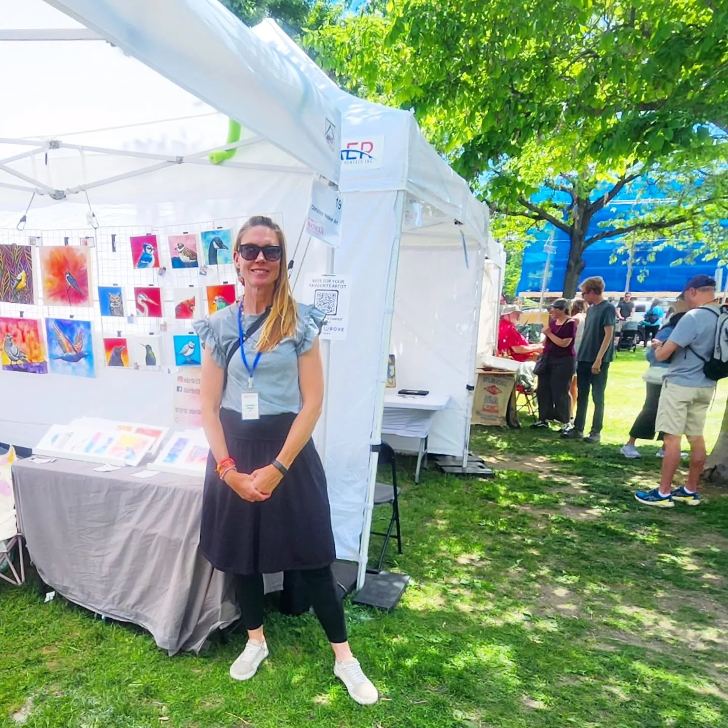 Day 2 at the @riverdaleartwalk ! Come visit me in booth 19. ❤️ Jimmie Simpson park, from 10-5 today. 🎉🙌