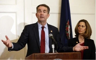 Virginia Gov. Ralph Northam (L) at a news conference in the Governor’s Mansion in Richmond, Va., on Feb. 2, 2019. (Steve Helber/AP Photo)