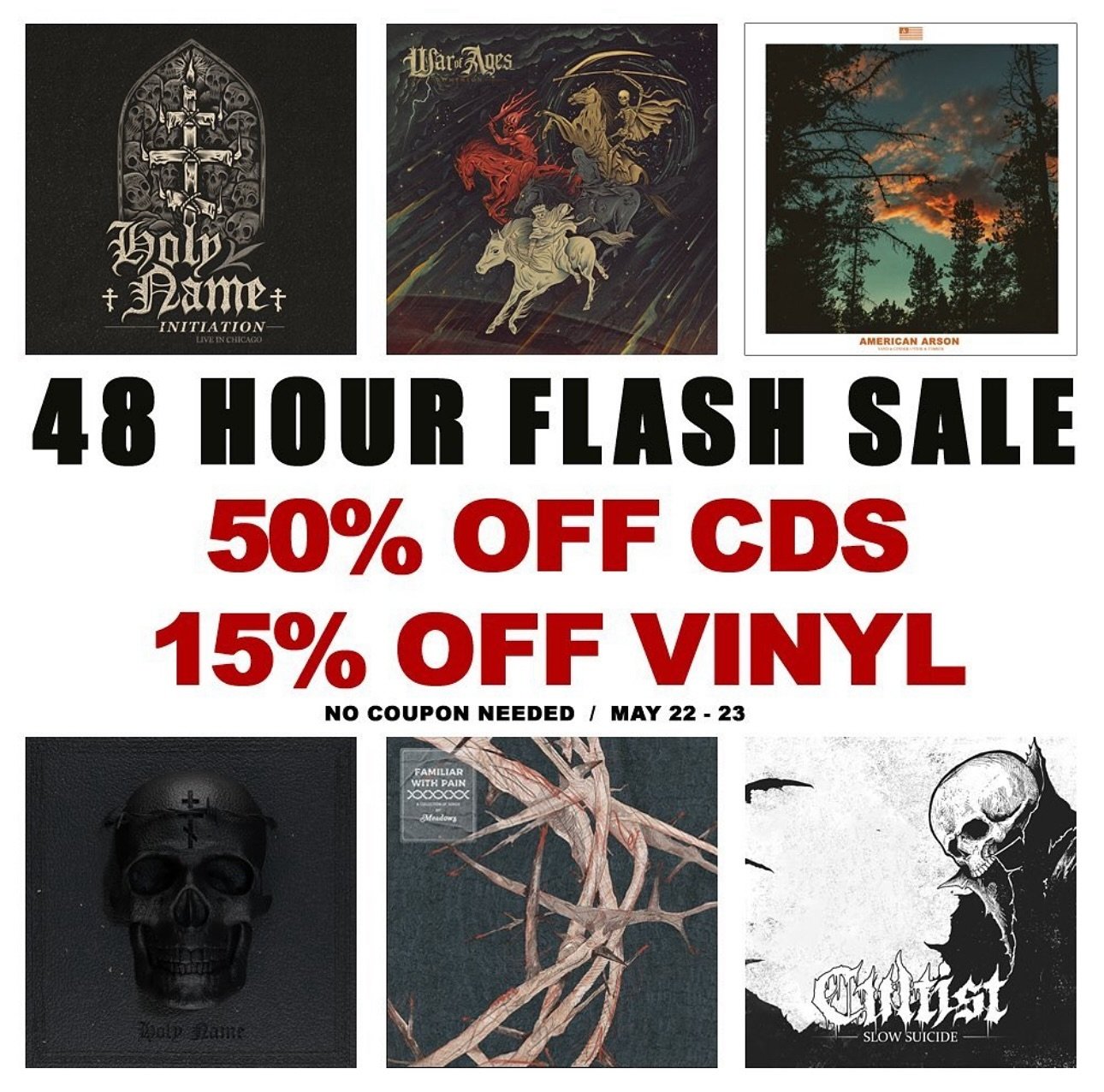 🚨 SALE 🚨 Head to the @facedownrecords merch site for 15% off Vinyl and 50% off CDs from us and our Facedown fam! 👀