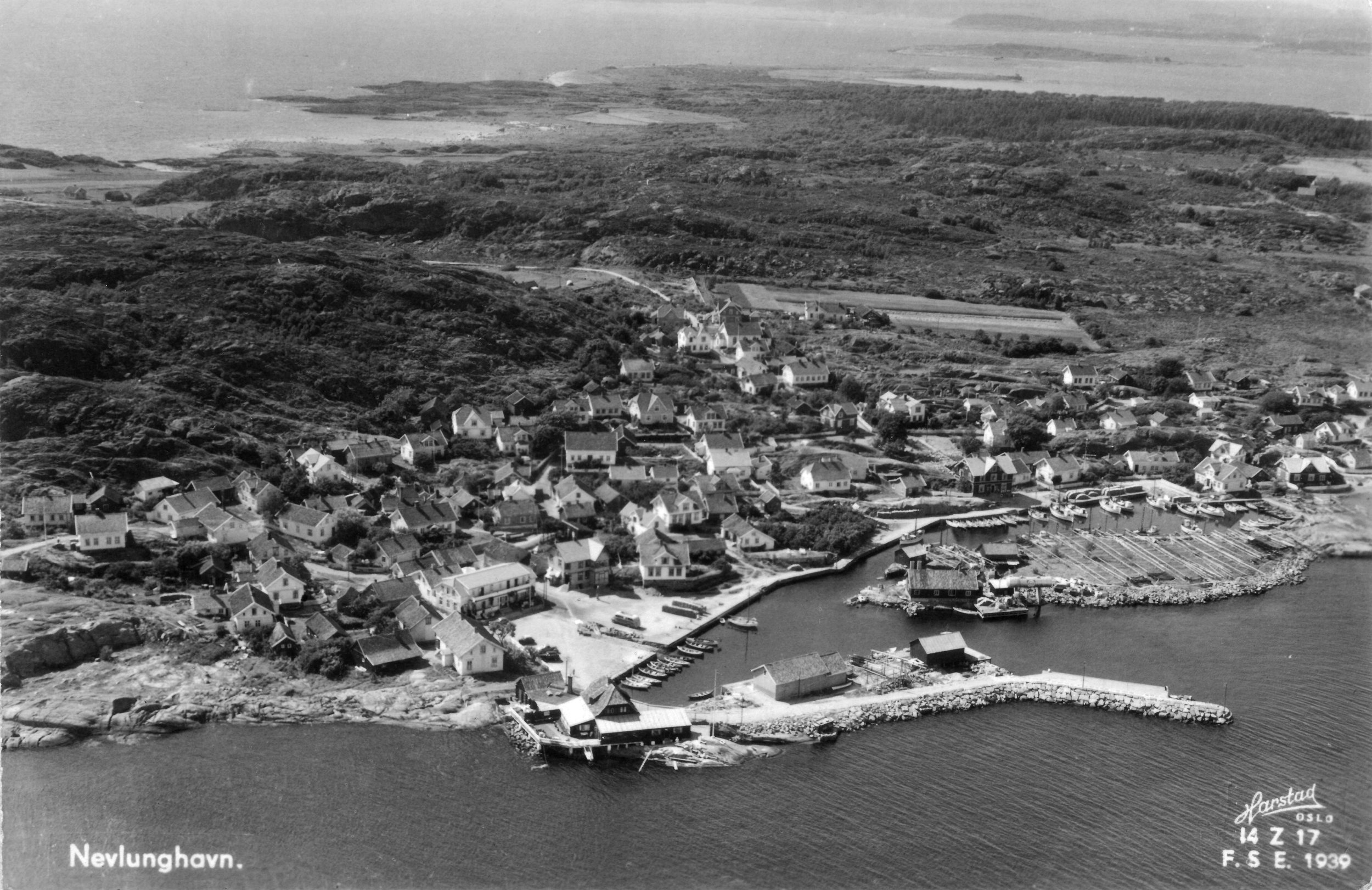 Havna fra SØ 1939 (kort sendt 1950).JPG