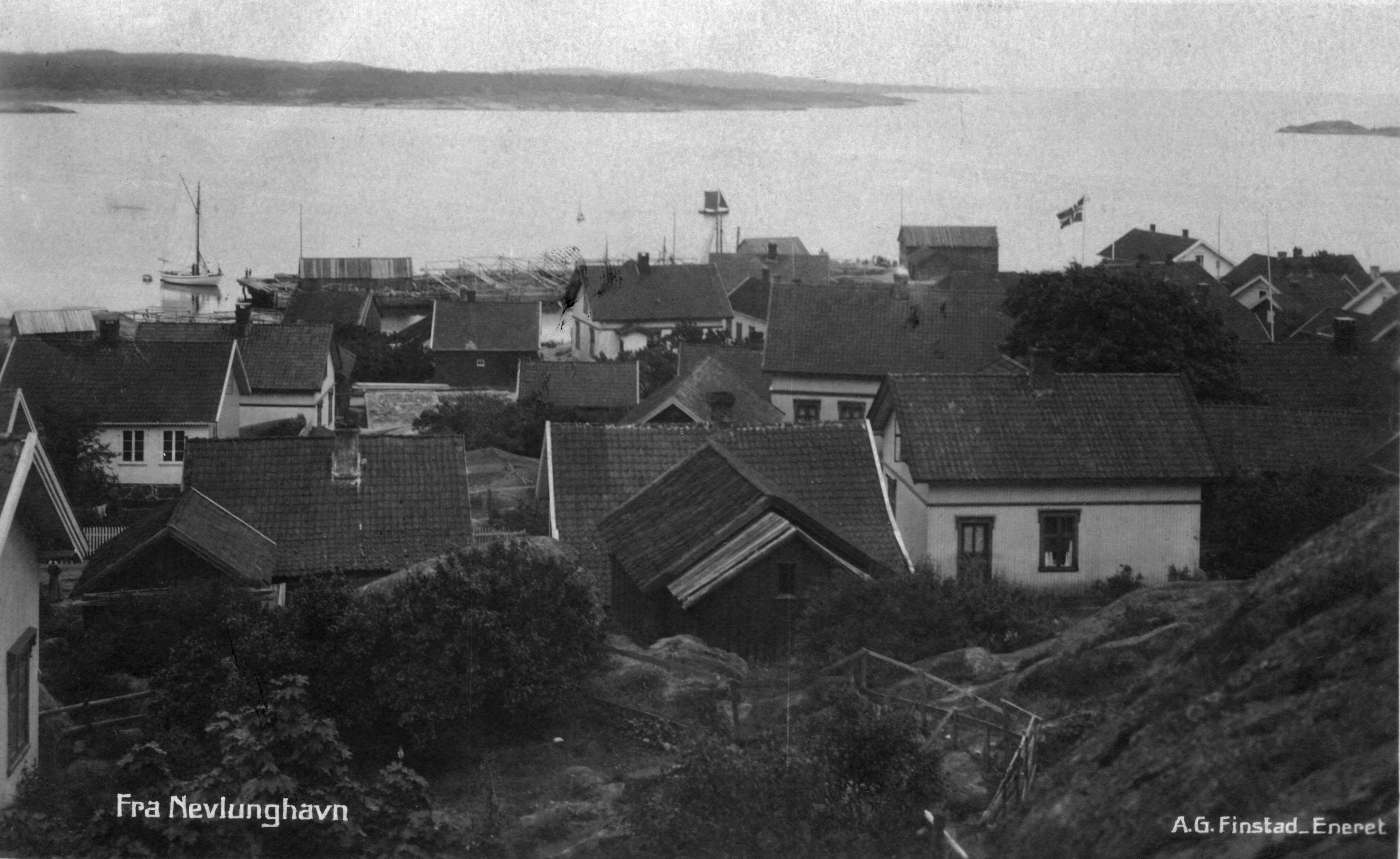 Havna fra V (kort sendt 1920).JPG