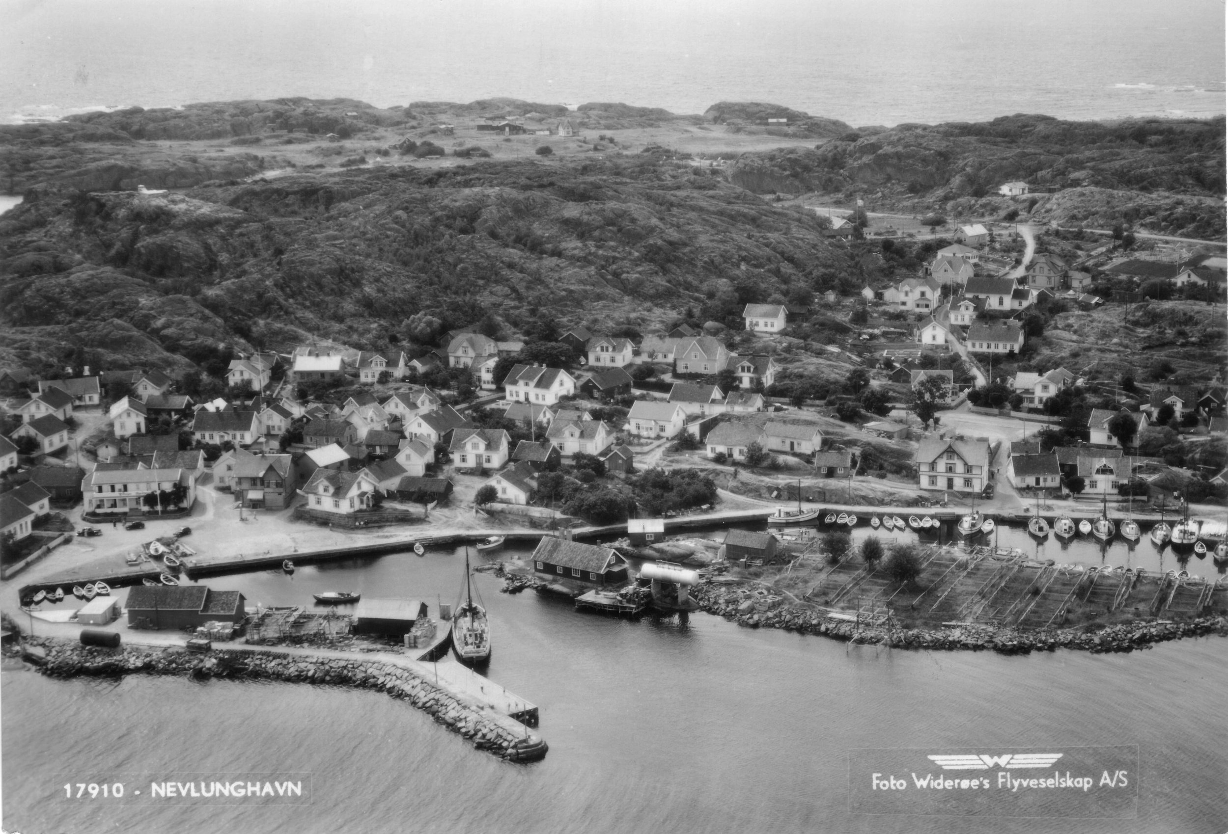 Havna fra Ø (kort sendt 1950).JPG