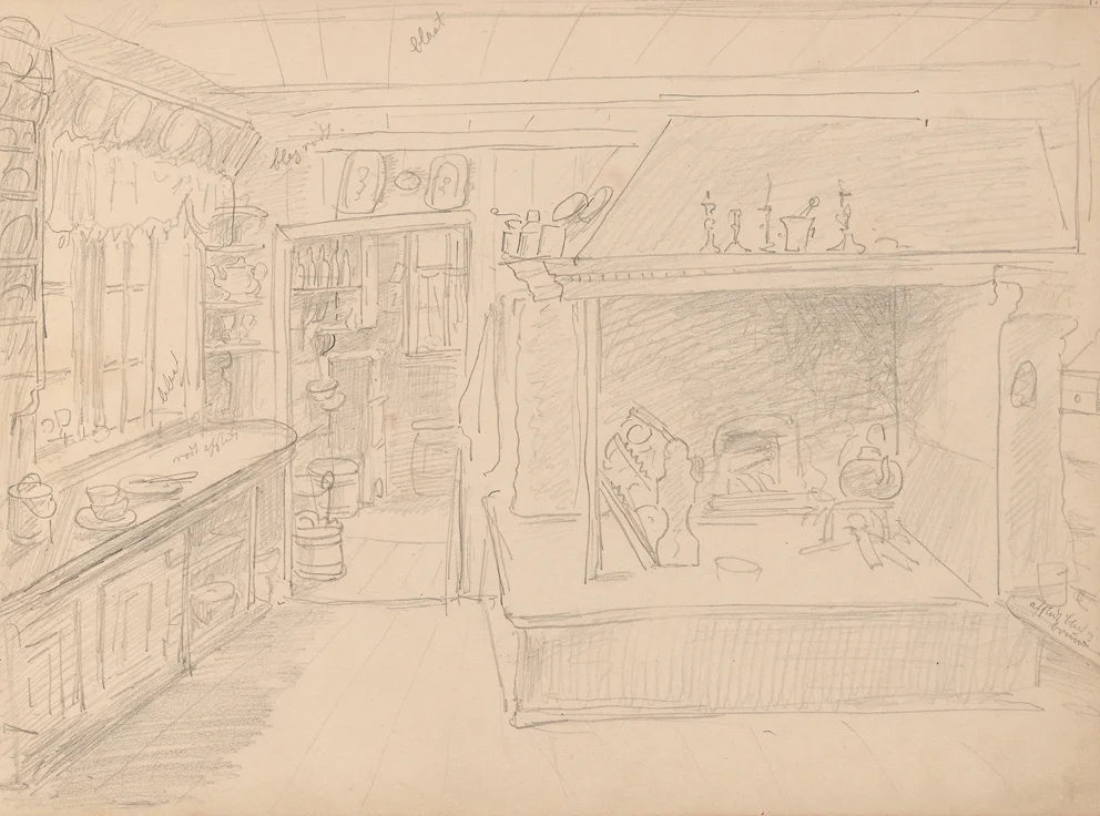 «Kjøkkeninteriør» Antagelig september 1861 / Nevlunghavn