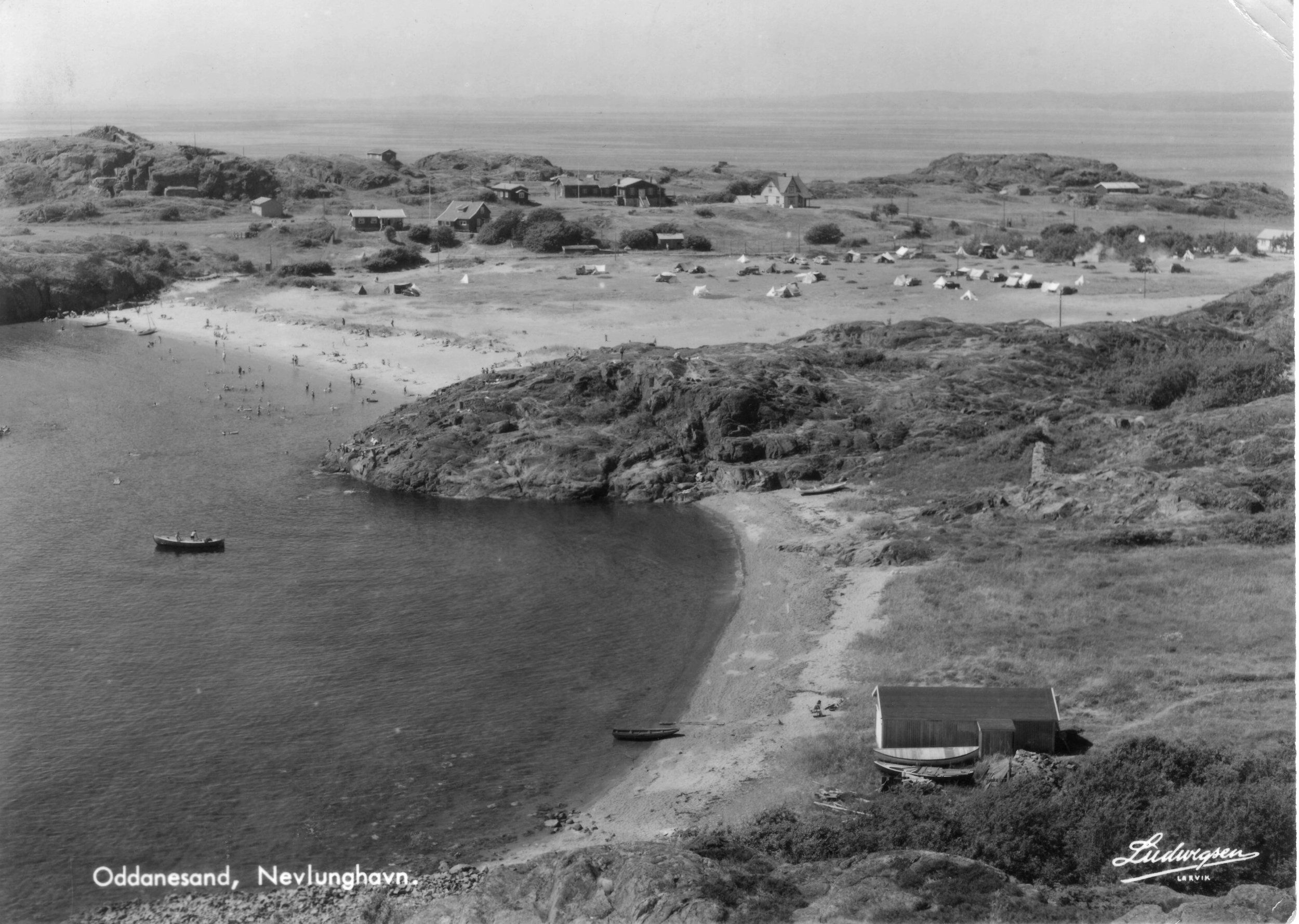 Oddane Sand fra Ø (kort sendt 1956).JPG