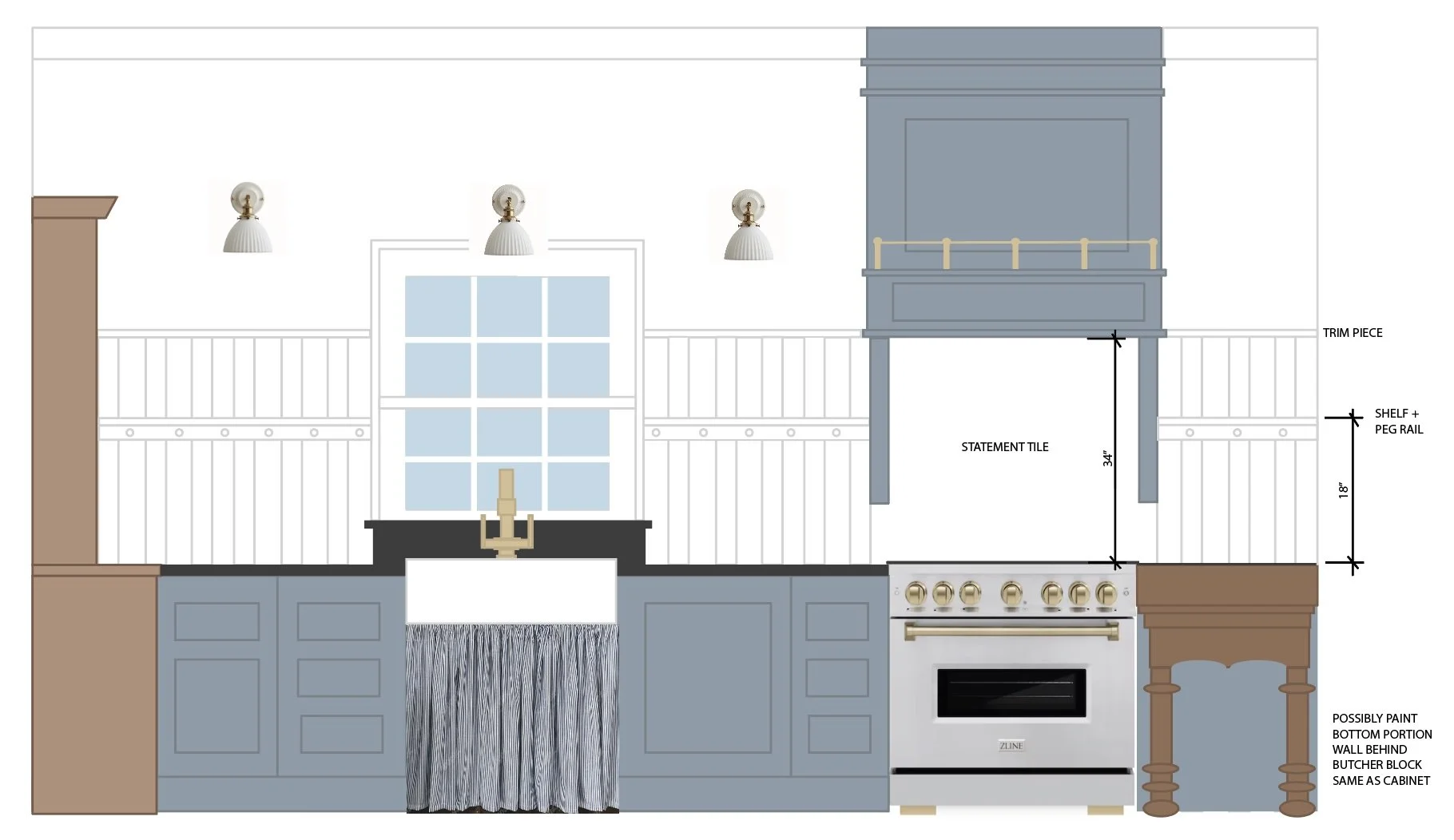 diagram of proposed kitchen
