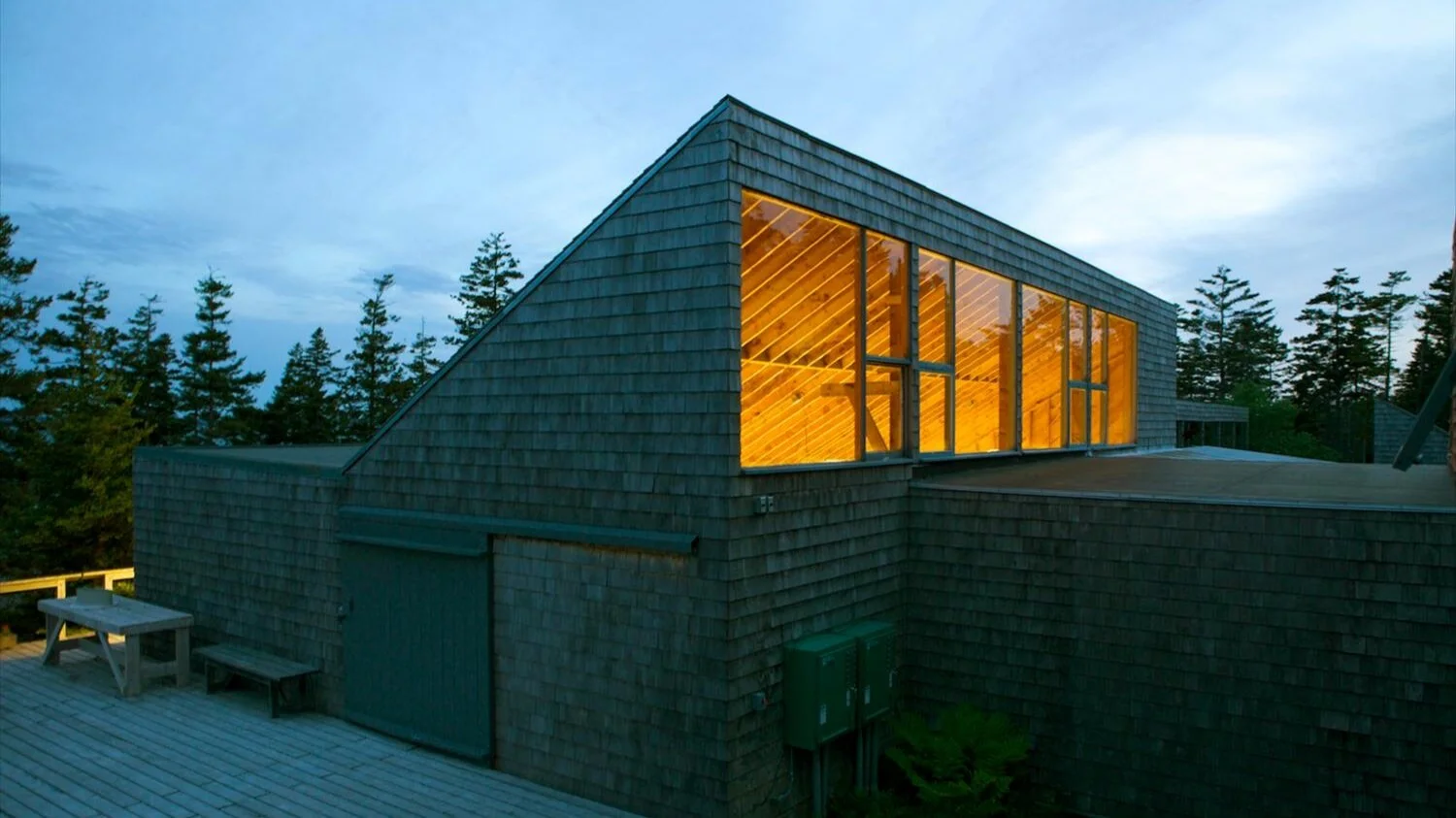 A building at Haystack Mountain School of Crafts