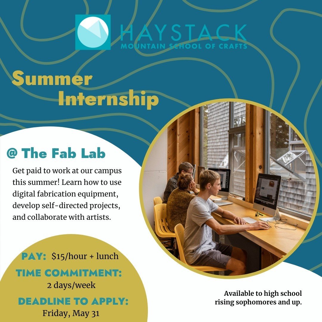 🗣️ Calling all local high school students! We are seeking 4-5 interns to assist in running the Fab Lab on the Haystack campus this summer. If you know of a student looking to deepen their knowledge and understanding of design and technology, this pa