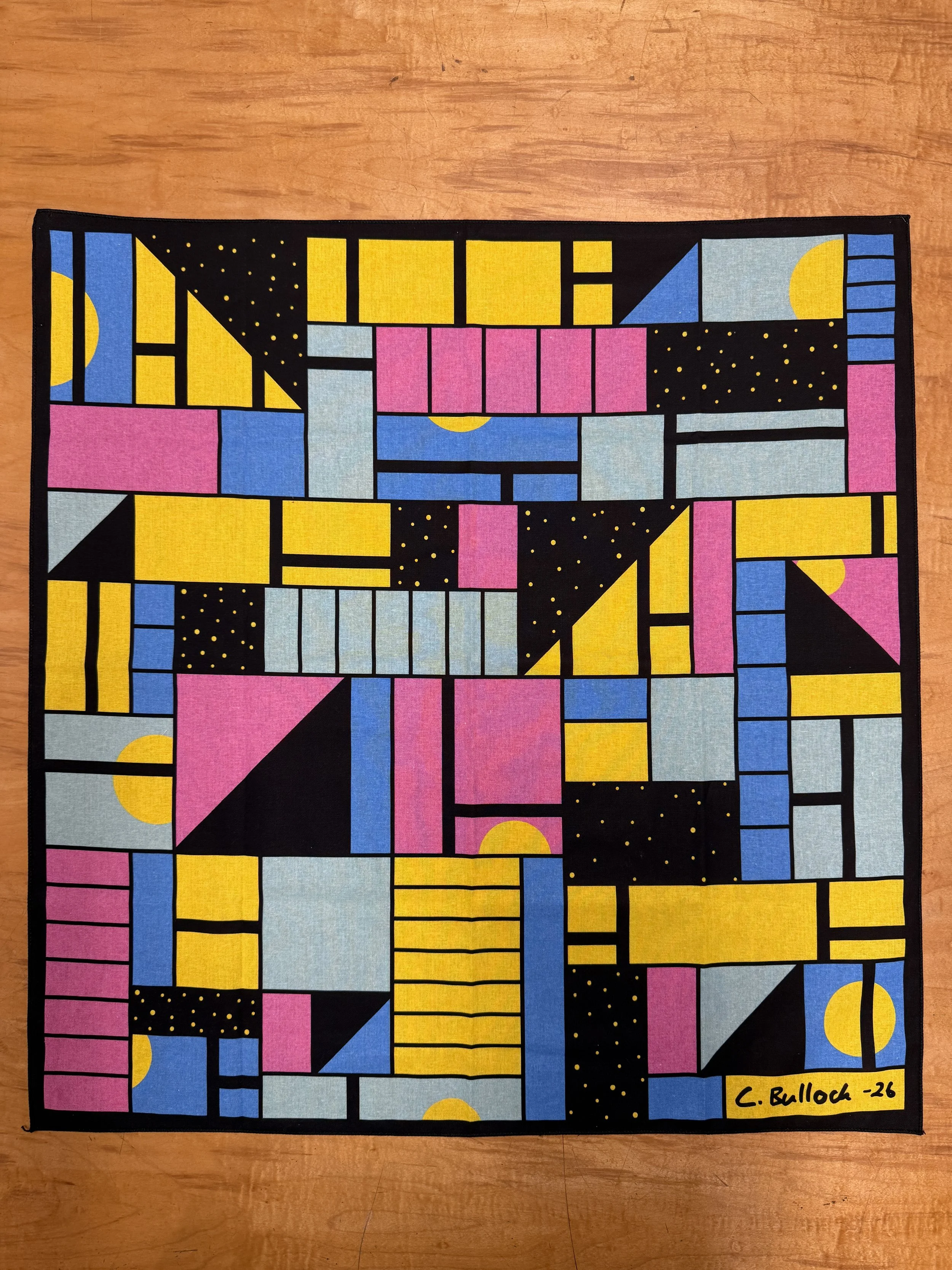  The 2026 Haystack bandana,  Gazing  by Curtis Bullock. 