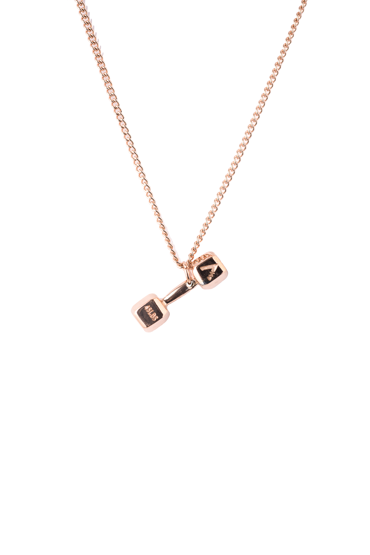 Pendentif haltère Or Rose avec chaîne- Invictus Armis