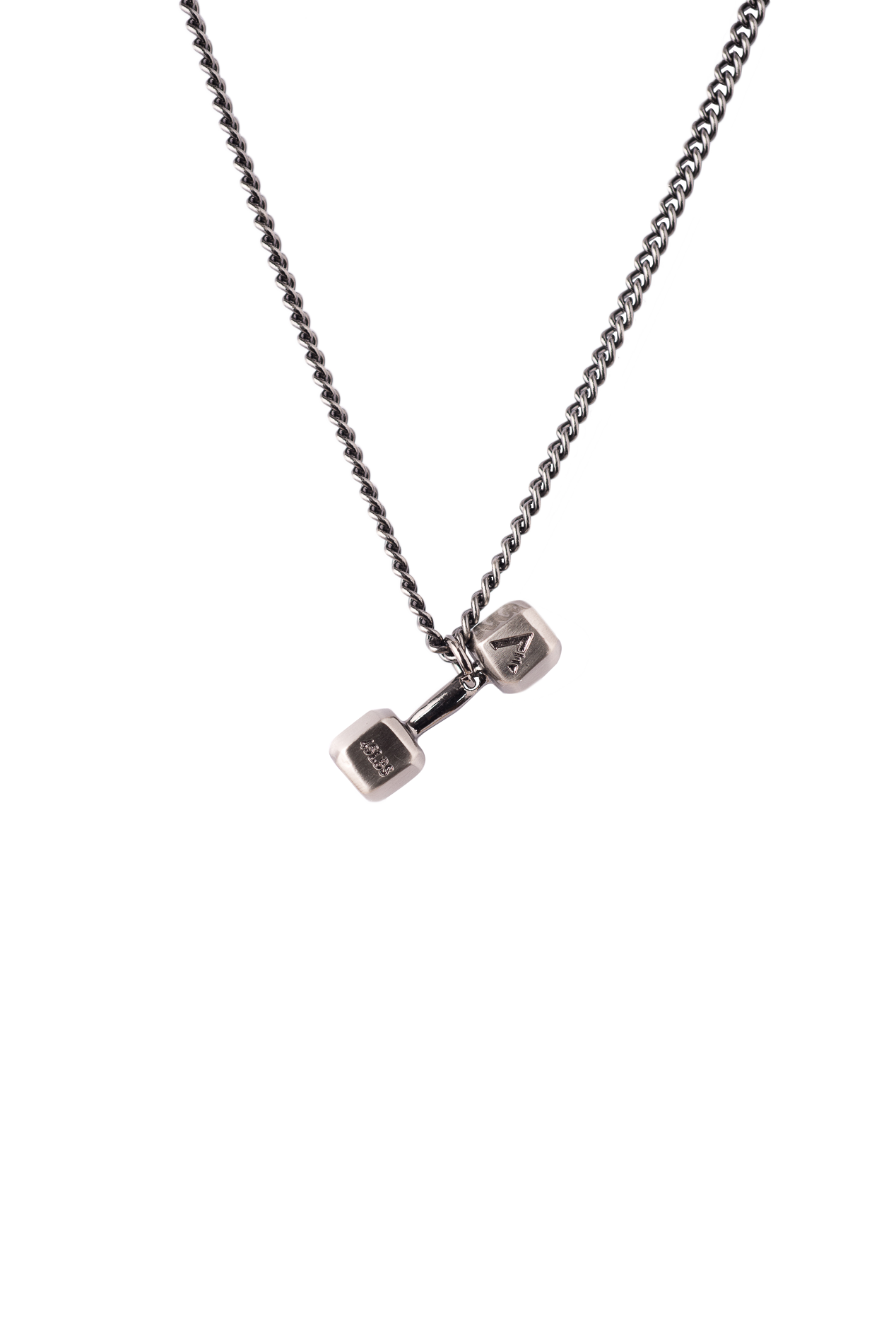 Pendentif haltère Gris Mat avec chaîne- Invictus Armis