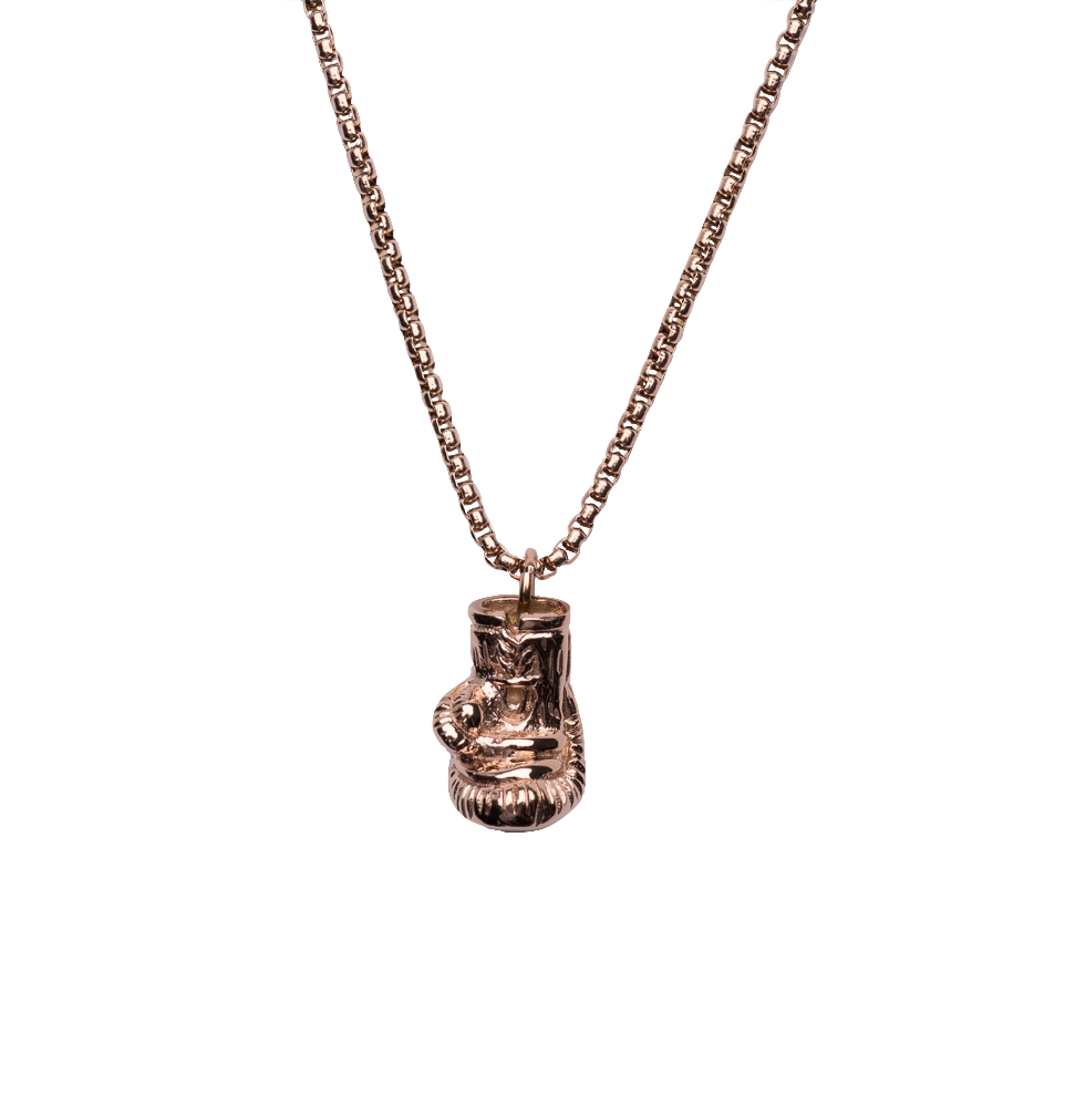 Pendentif gant de boxe Or Rose avec chaine