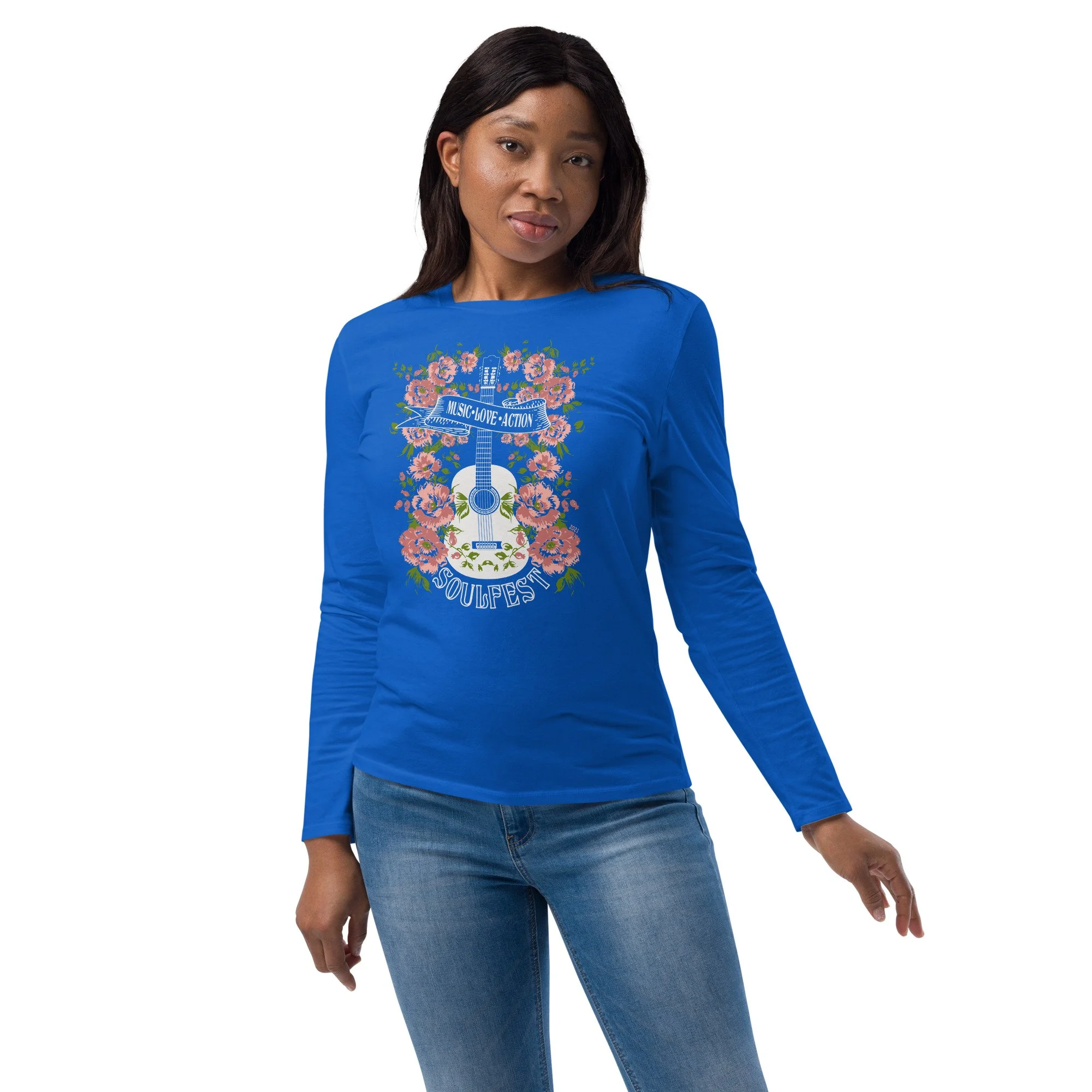 royal blue womens long sleeve shirt