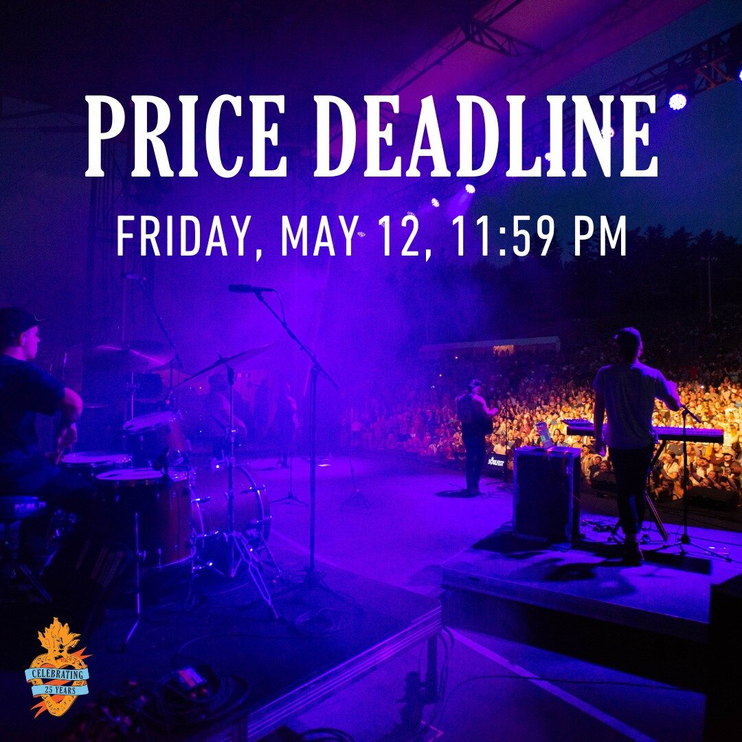 SoulFest 2023 ticket prices increase TONIGHT (Friday, May 12) at 11:59 pm! After tonight, multi-day tickets will increase to $175, and all other ticket prices will increase respectively. Buy now to save!!