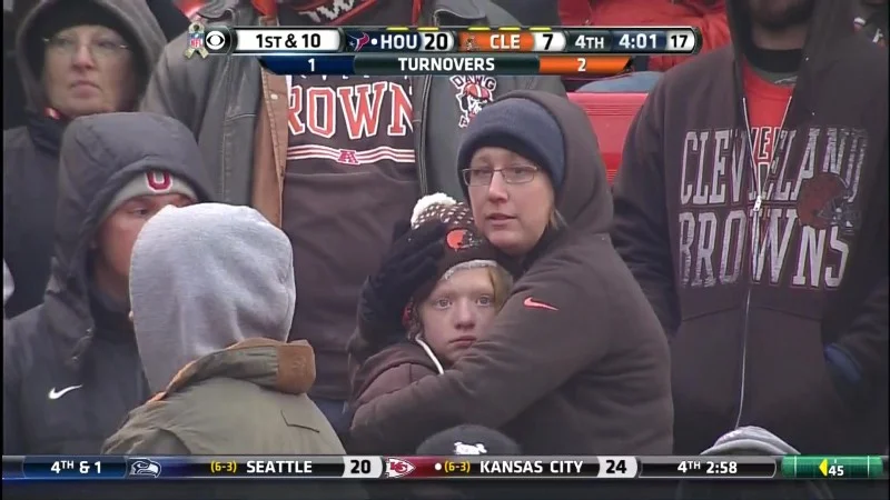 The facial expression that only a Cleveland fan can recognize. (CBS)