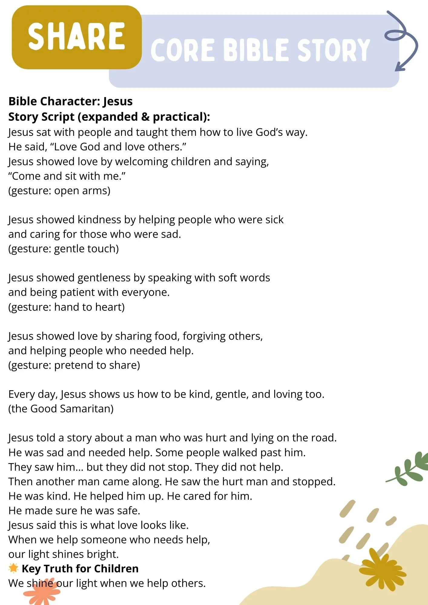 Week 2 Story The Good Samaritan