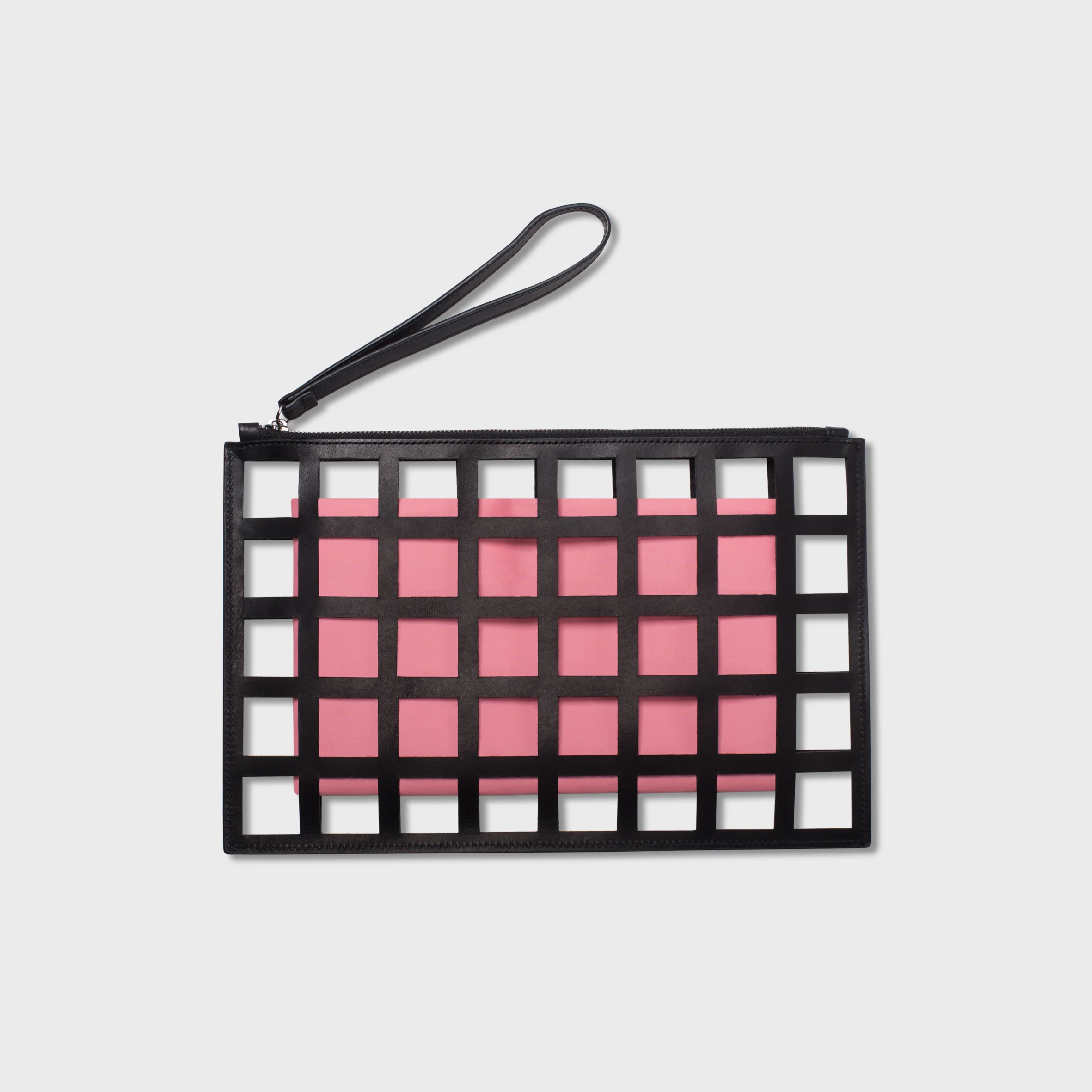 Square Mesh Pink Clutch