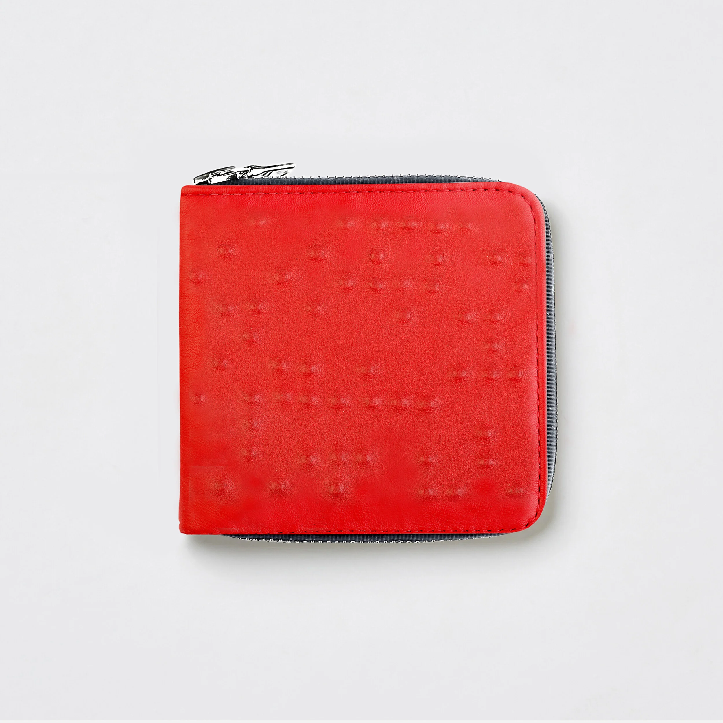 Braille Red Zipper Wallet