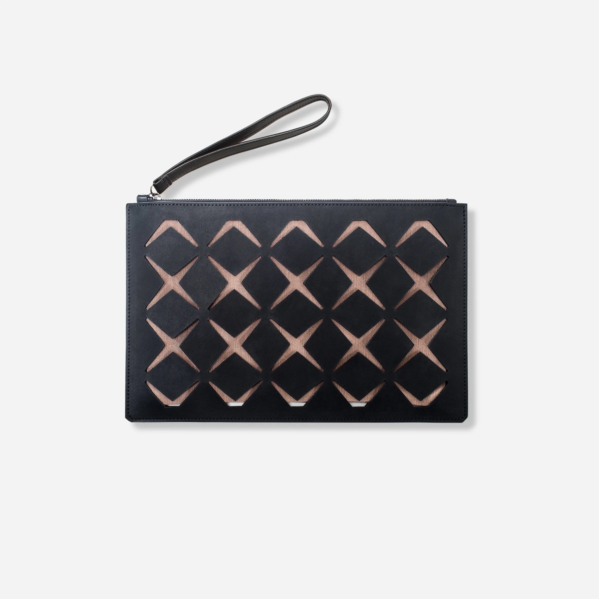 Rhombes Mesh Cream Clutch