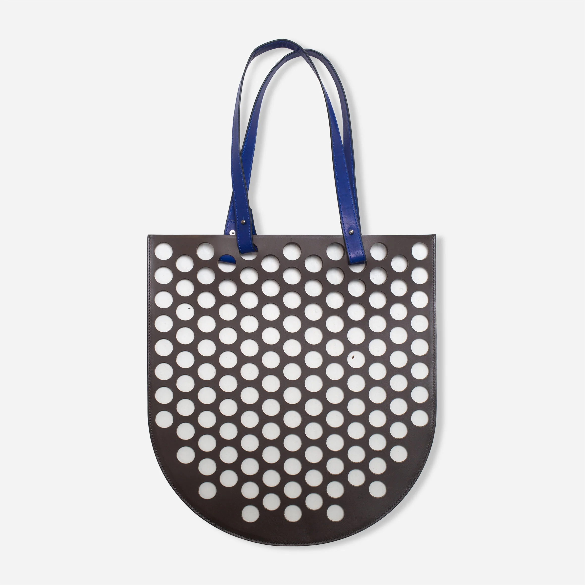 Dot Mesh Dark Brown Tote