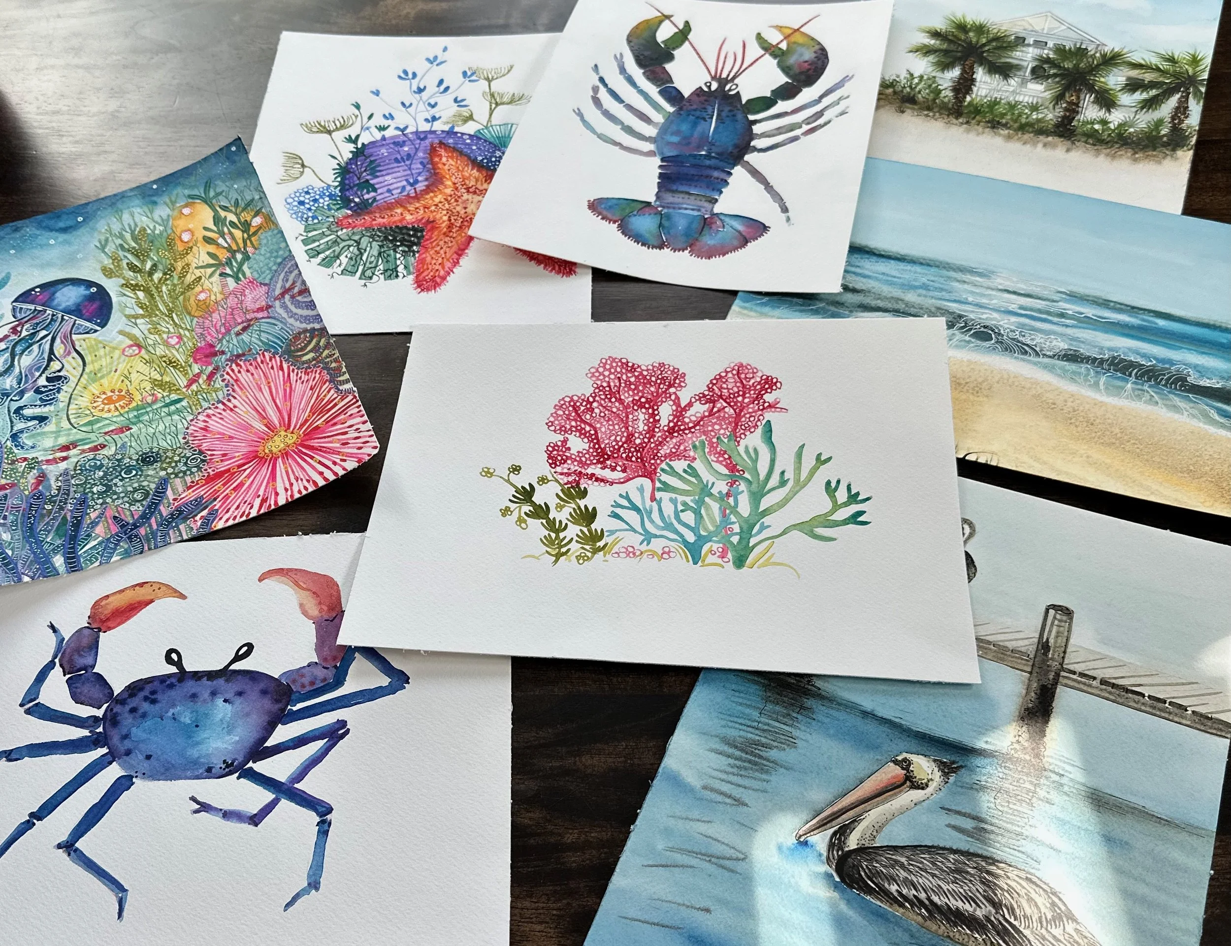 Sea Life - Watercolor images for SHOP