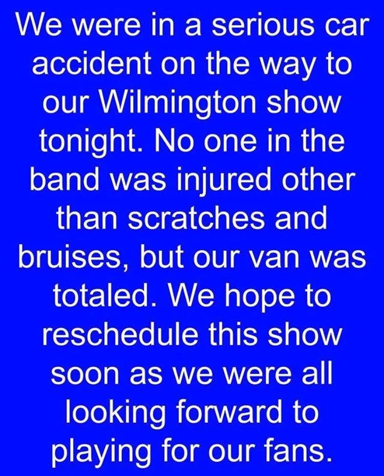 A post from HR’s Facebook page announced the harrowing, van-totaling crash.