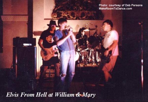 Elvis From Hell at William &amp; Mary, ca. 1988. Photo by Debra Persons